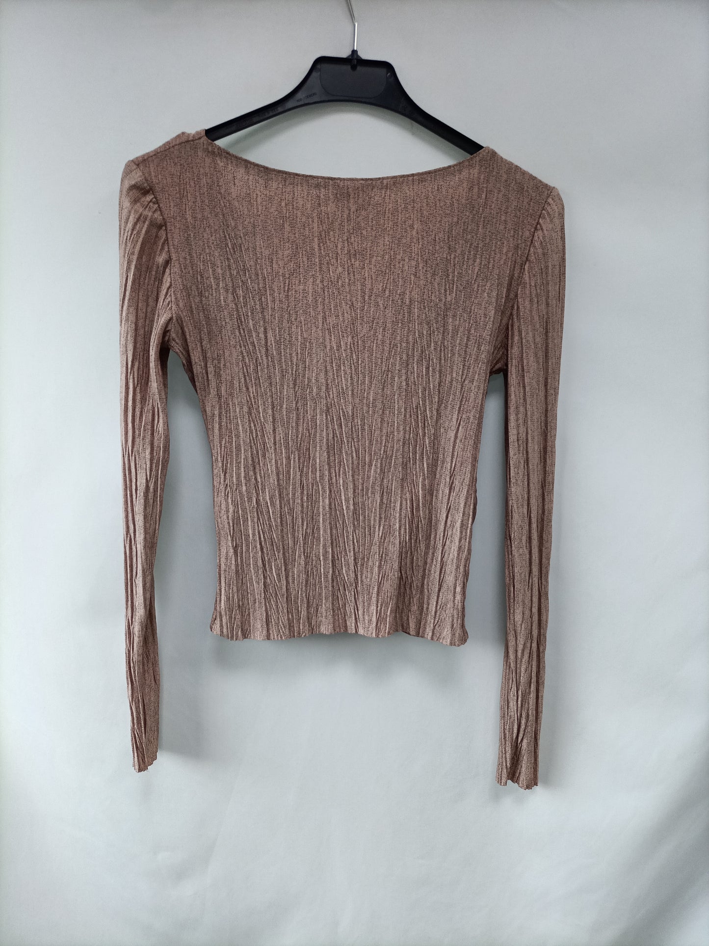ZARA. Top plisado rosa T.m