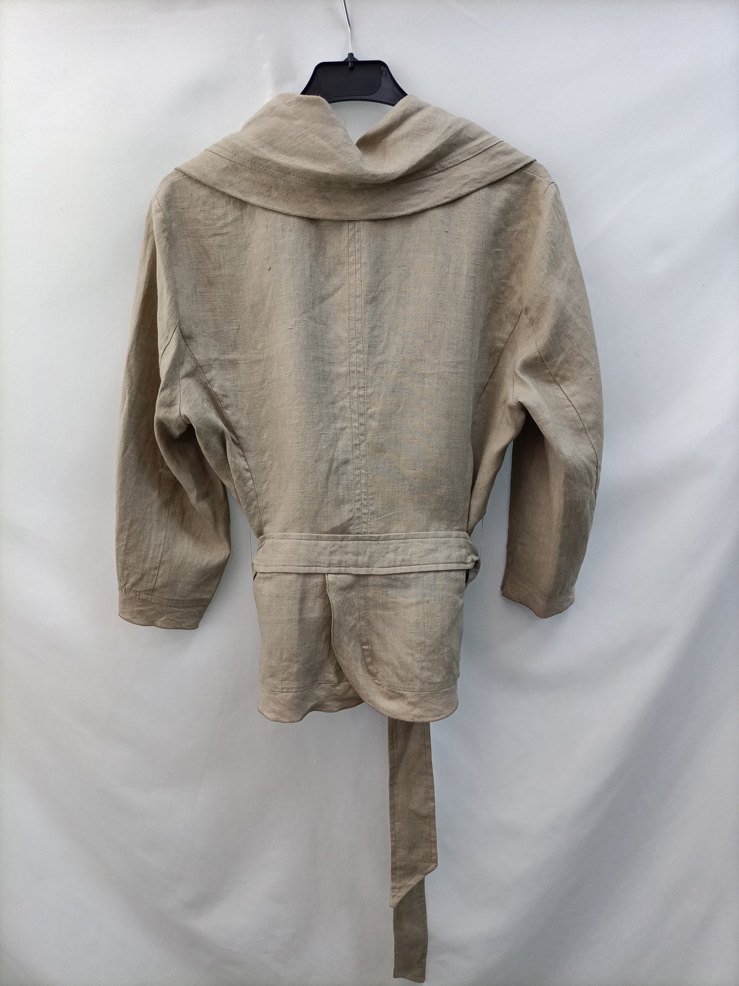 ZARA. Chaqueta beige lino T.l