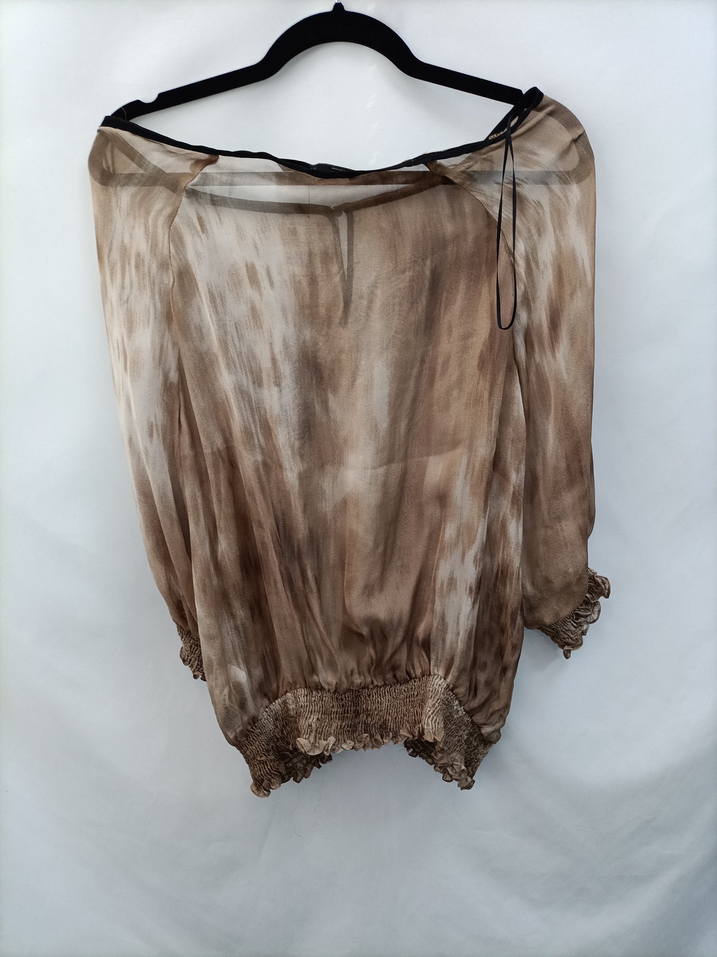 ZARA. Printed blouse with Tm collar