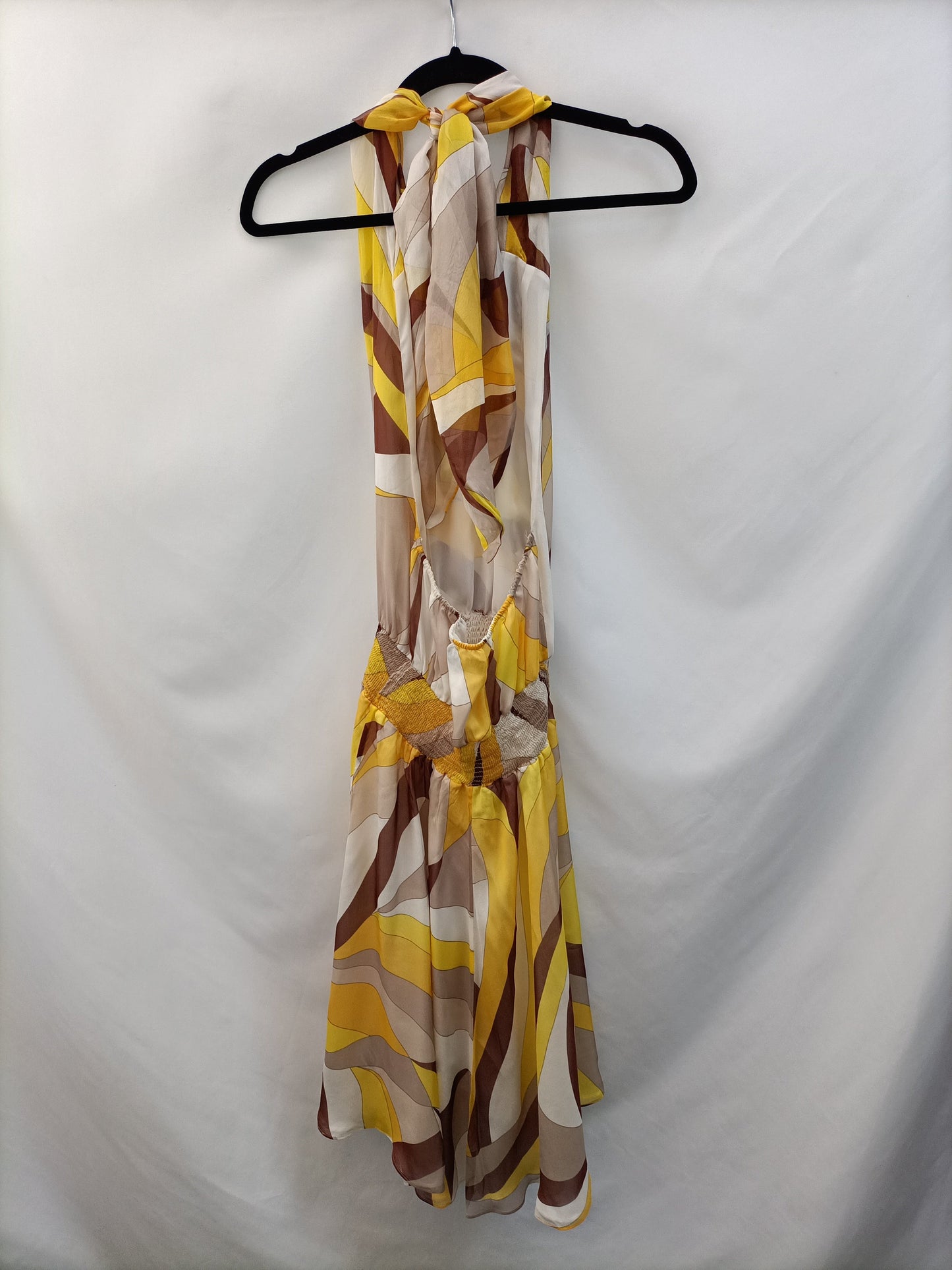 MASSIMO DUTTI. Vestido seda estampado T.38