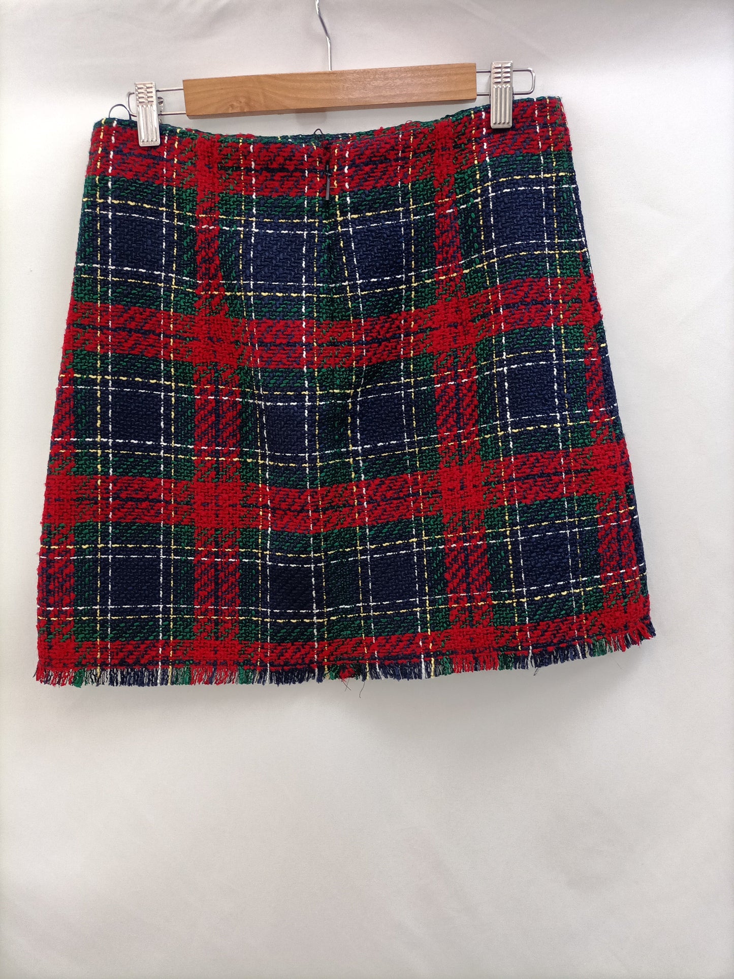 MANGO. Falda tweed cuadros T.40