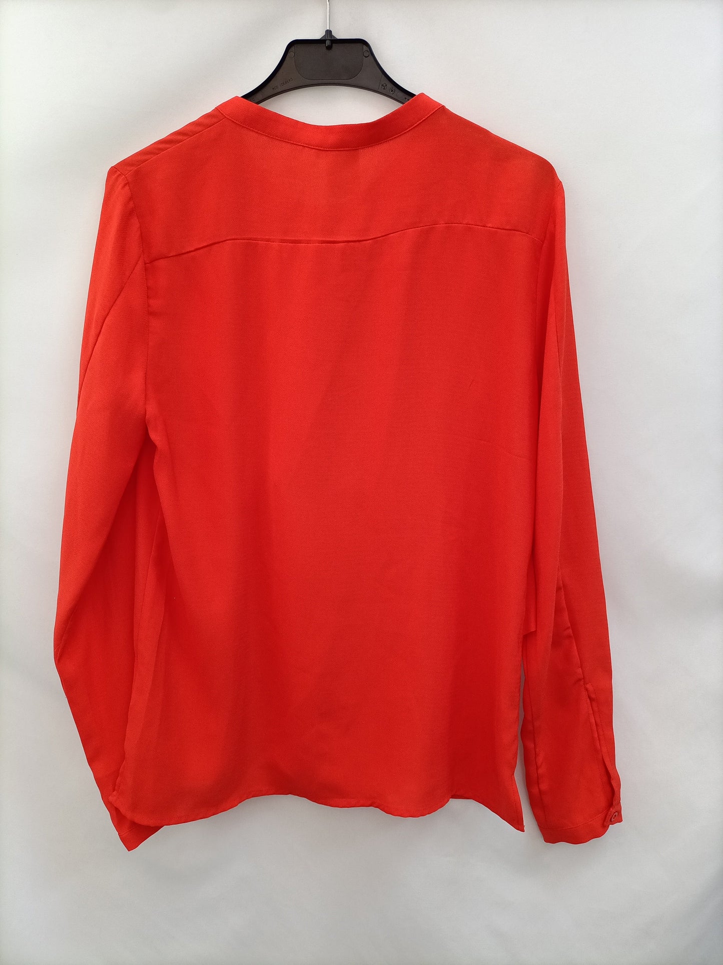 ICHI. Orange blouse with ruffles, size 36