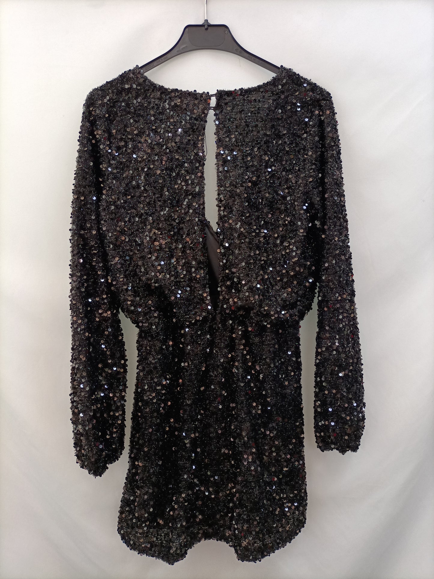 MARKET.LEFTIES.Vestido negro lentejuelas T.s
