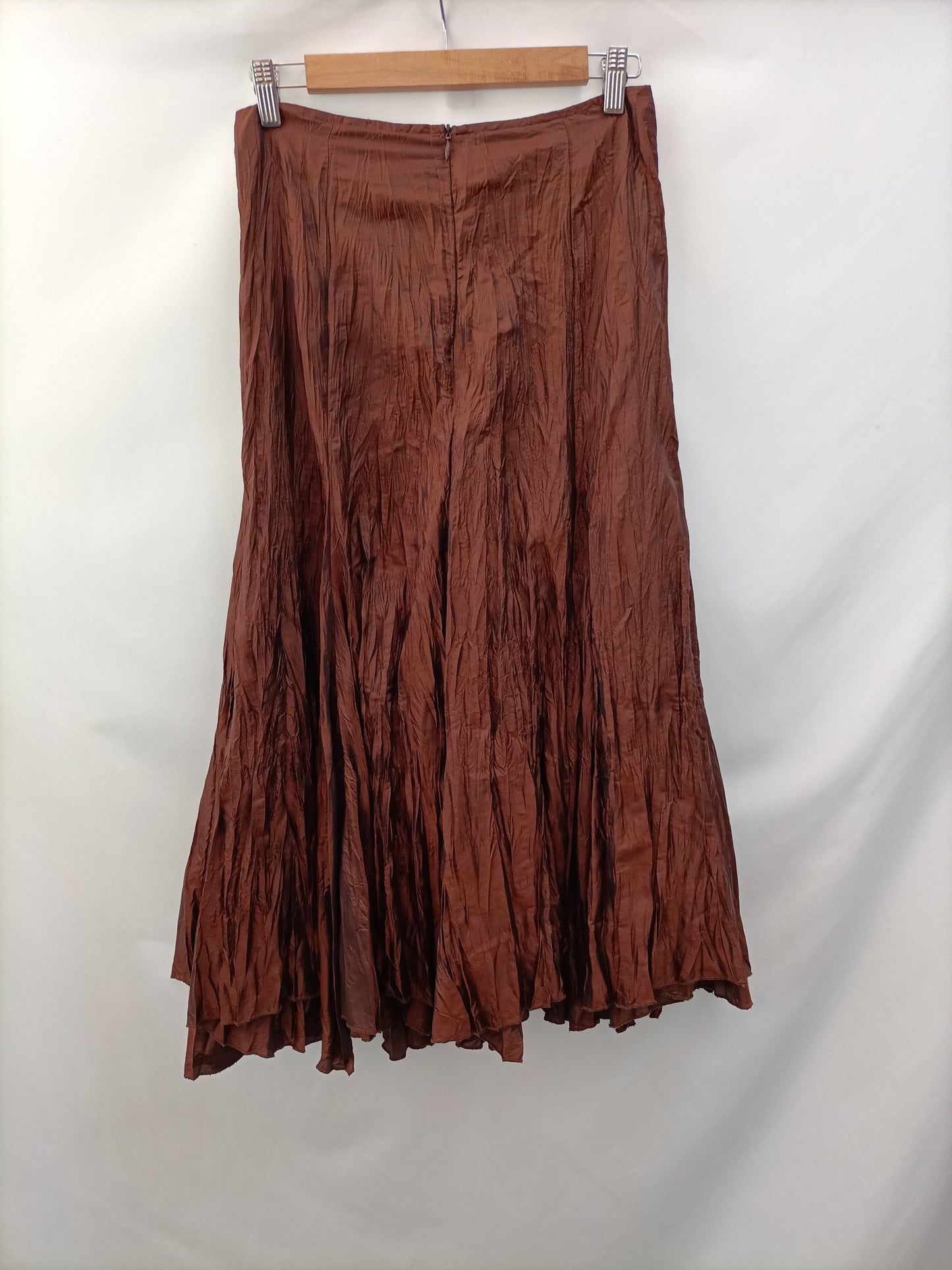 ADOLFO DOMINGUEZ. Gathered fabric midi skirt S.38