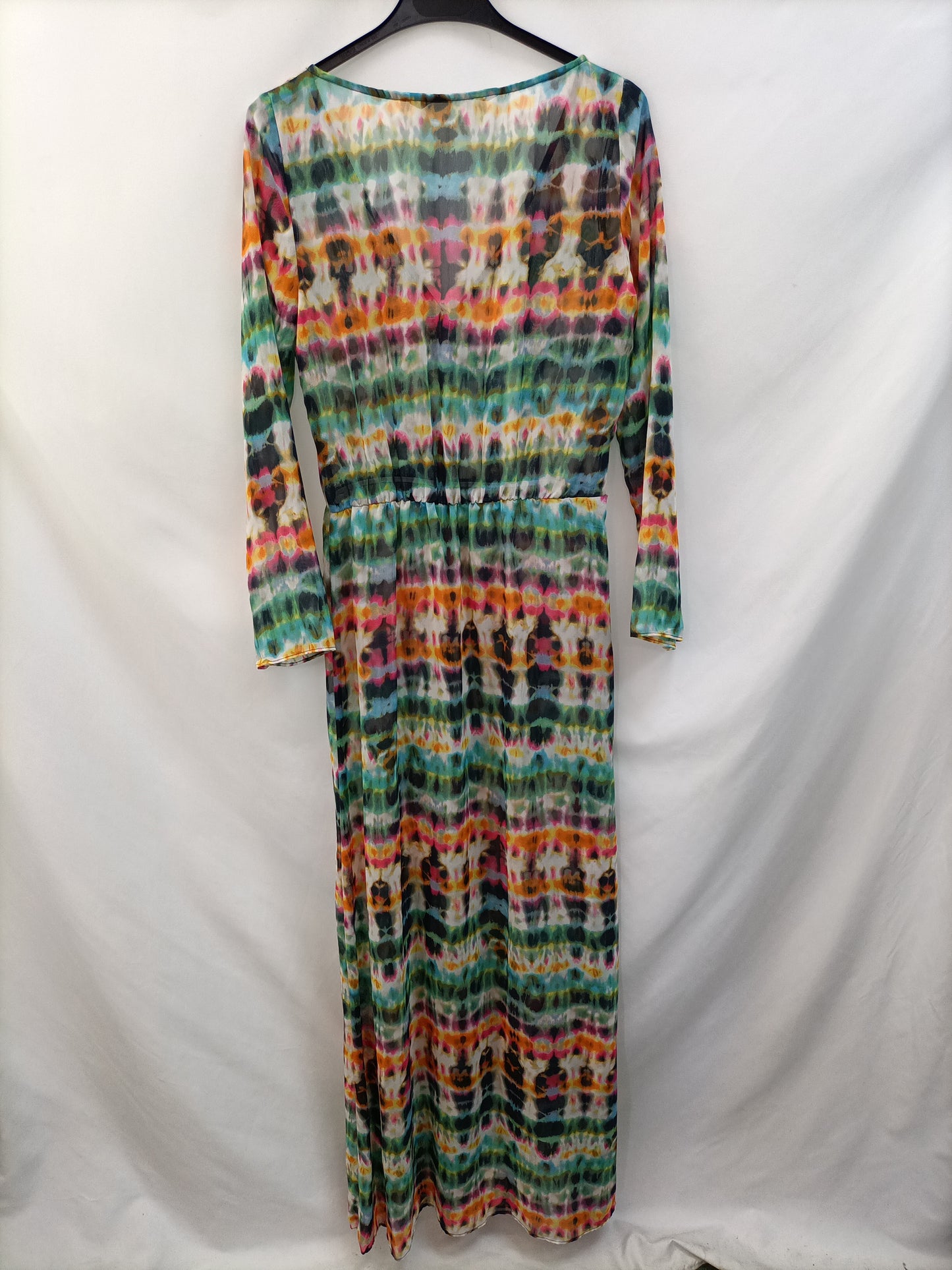 ZARA.Vestido largo transparente tie dye T.s