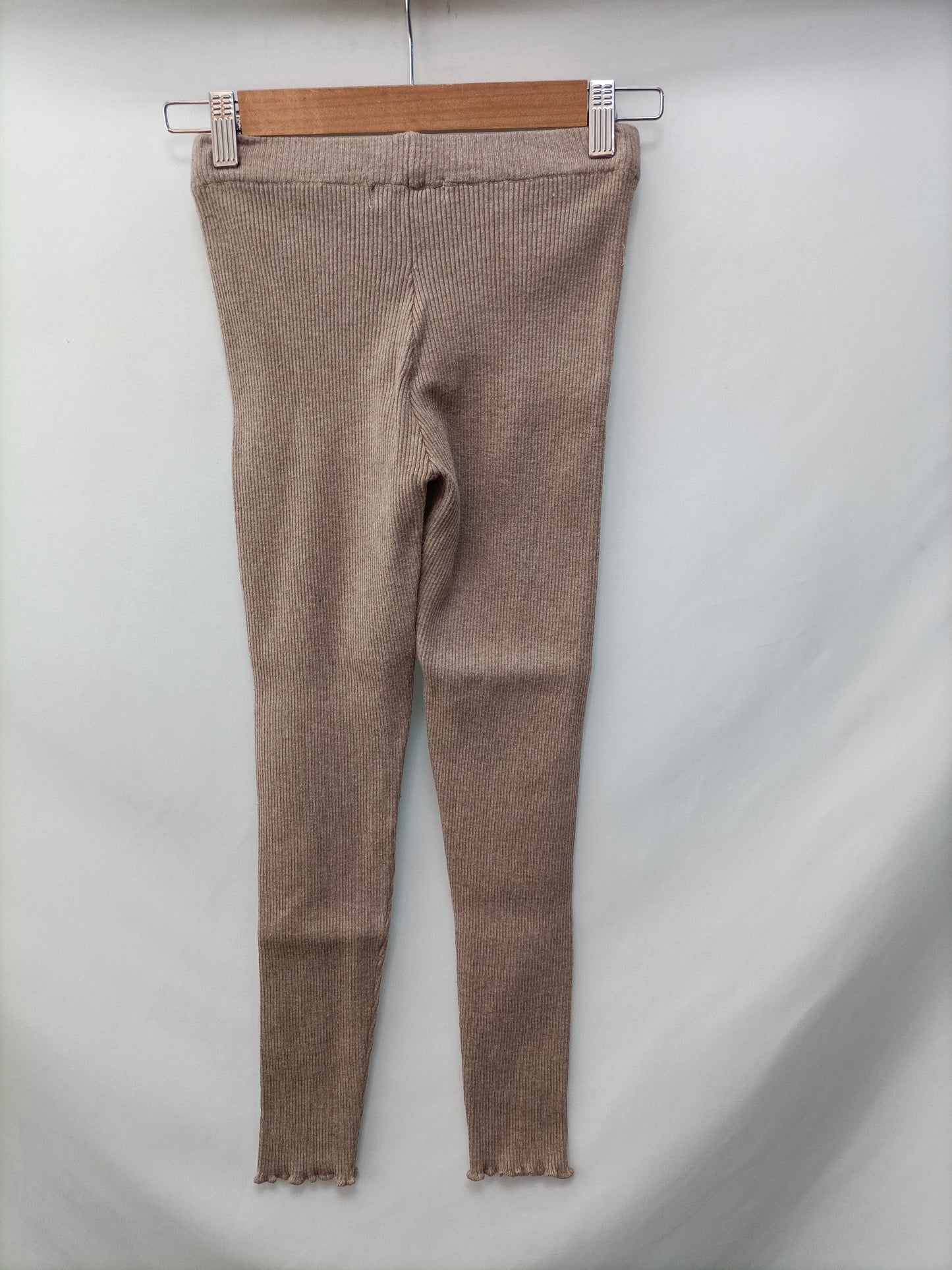 ZARA. Ribbed beige leggings, size 13-14 years
