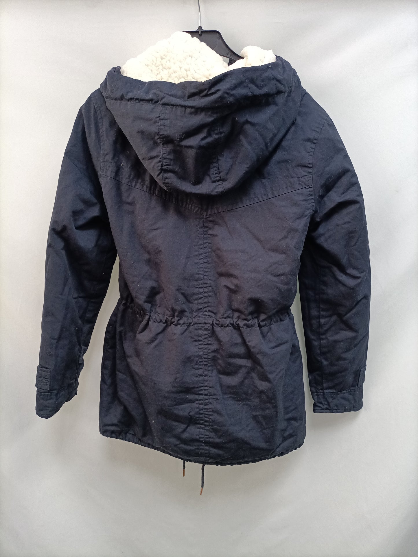 PULL&BEAR. Parka azul borrego T.m