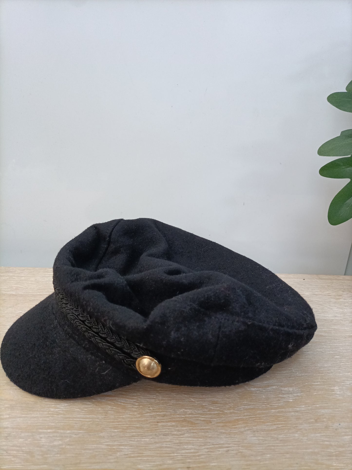 ZARA. Gorra negra paño T.s