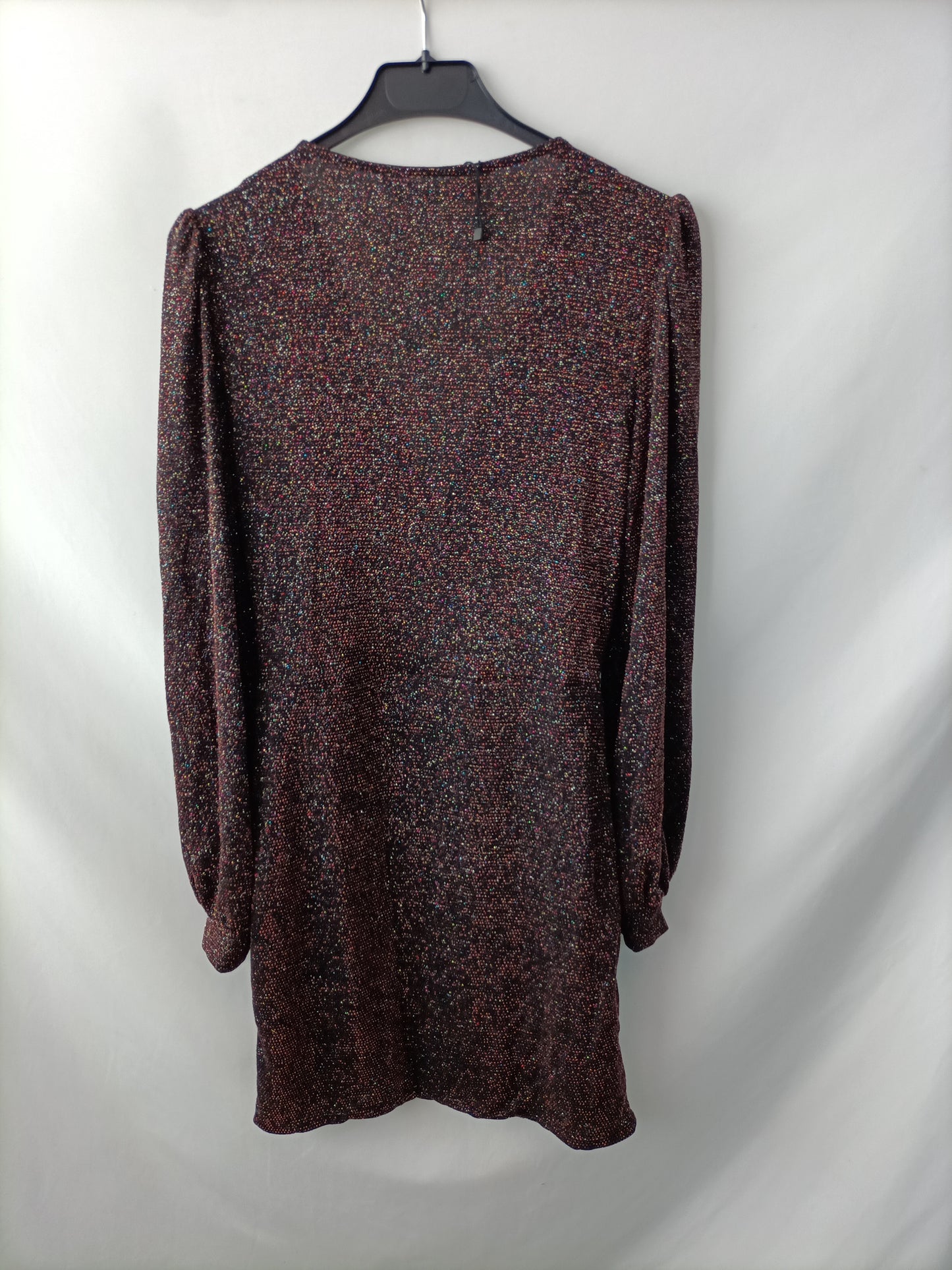 MarketMANGO. Vestido negro purpurina T.xs