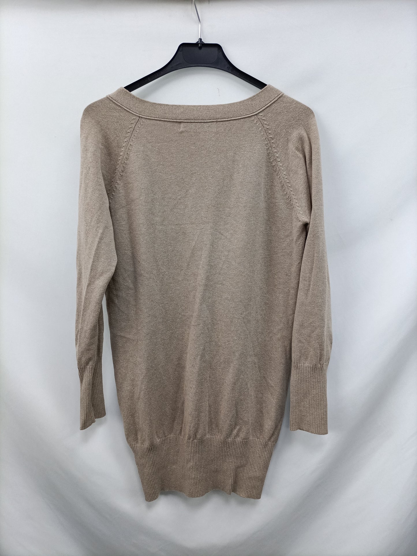 ZARA. Rebeca beige larga T.l