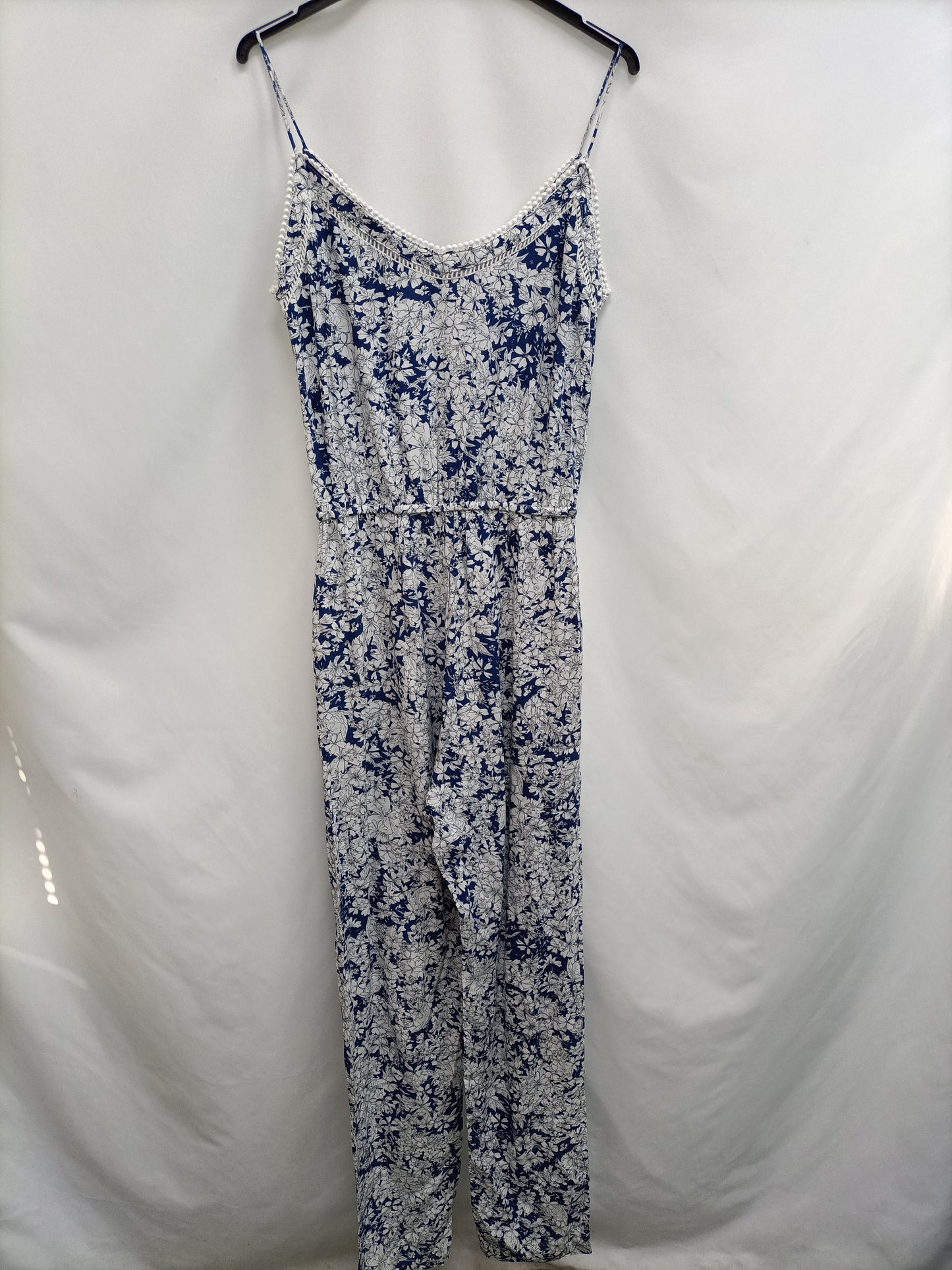 SUNCOO. Blue floral jumpsuit T.1(s)