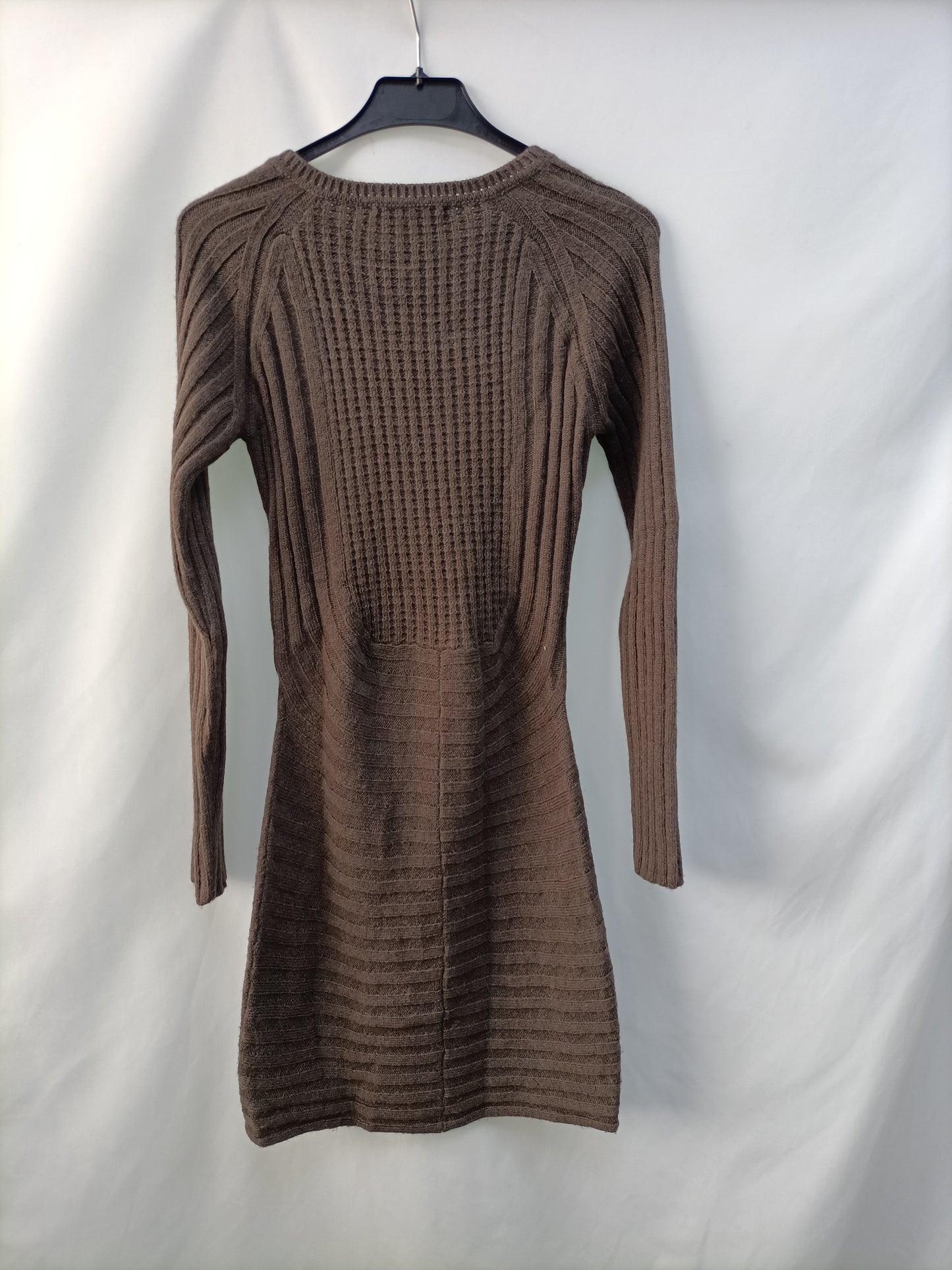 MAJE. Vestido punto marrón T.s