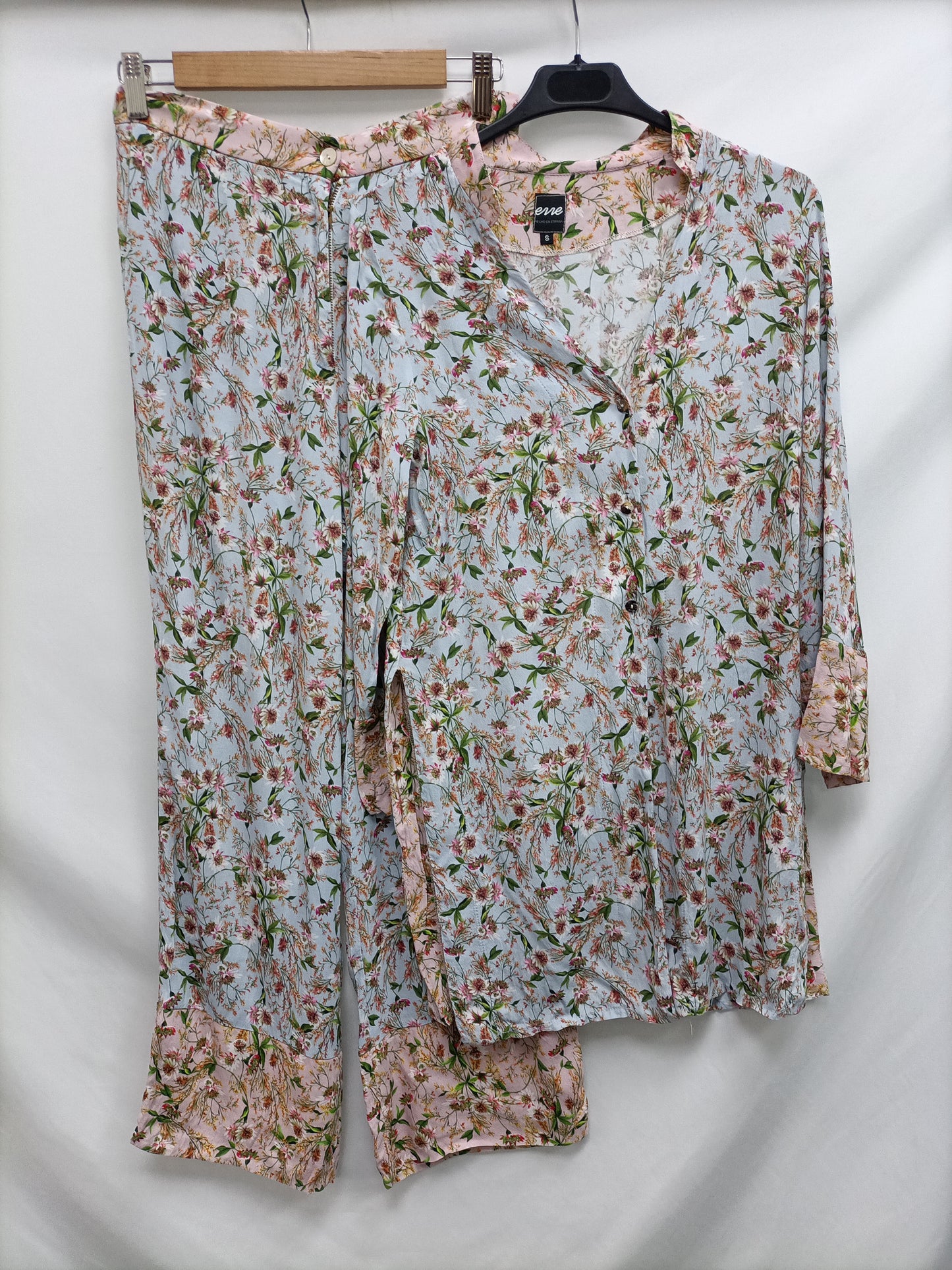 ERRE. Two-tone floral Ts trousers