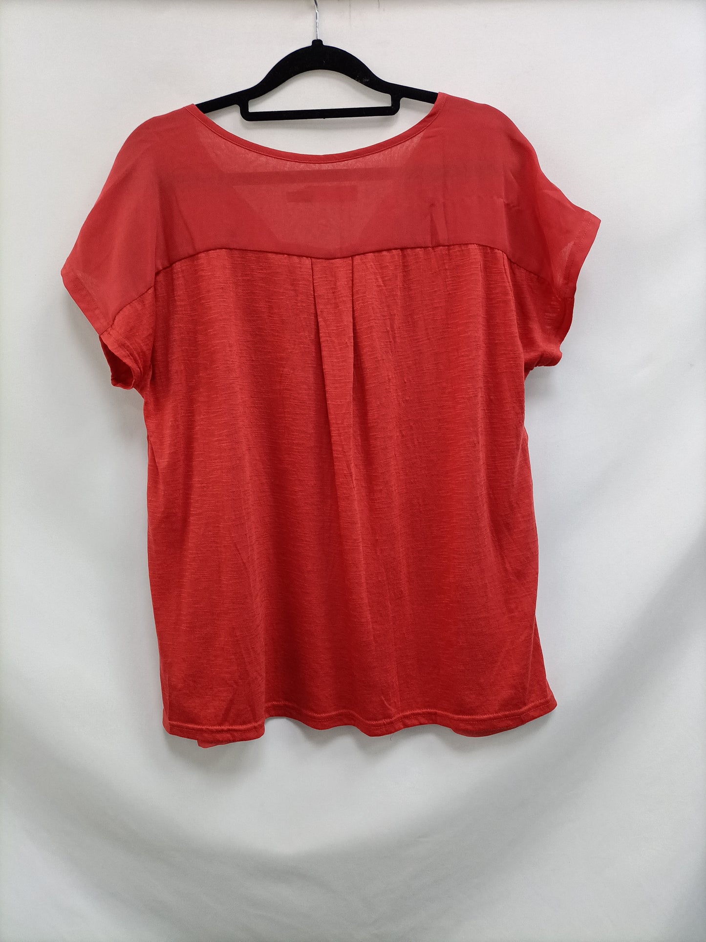 FRANSA. Double textured coral blouse Tu(l)
