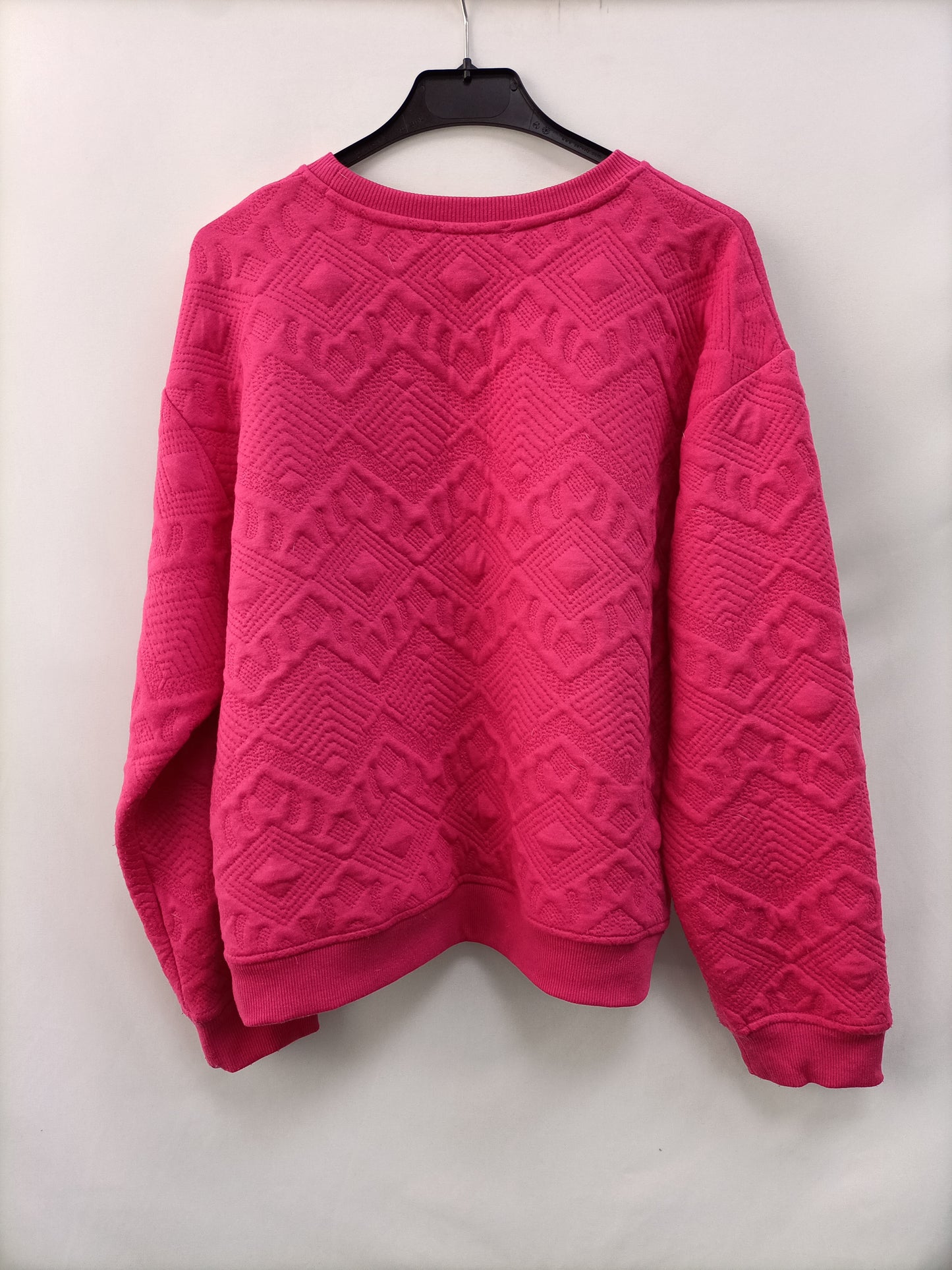 ZARA. Sudadera rosa textura T.m