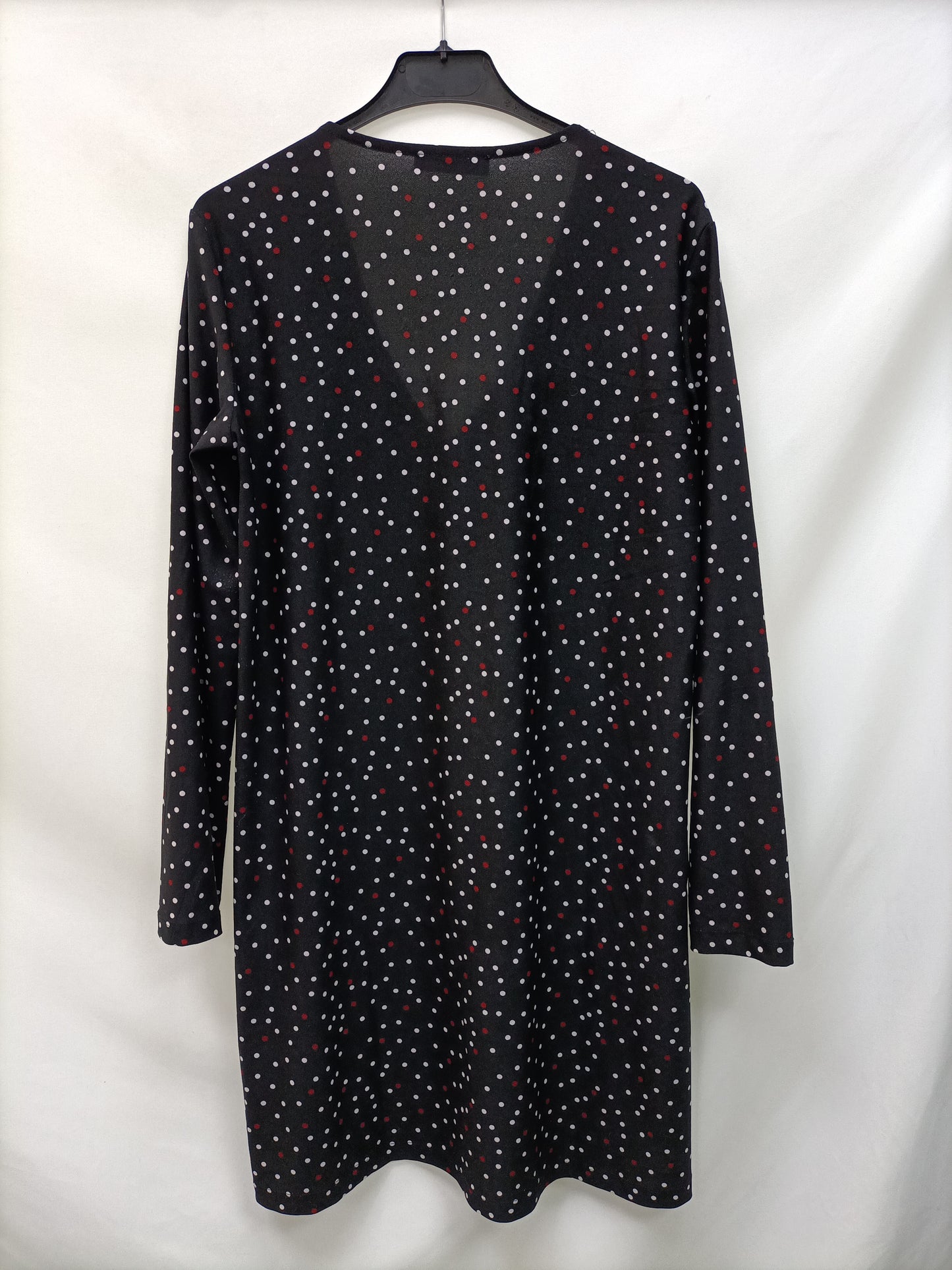 MANGO. Black polka dot Ts dress