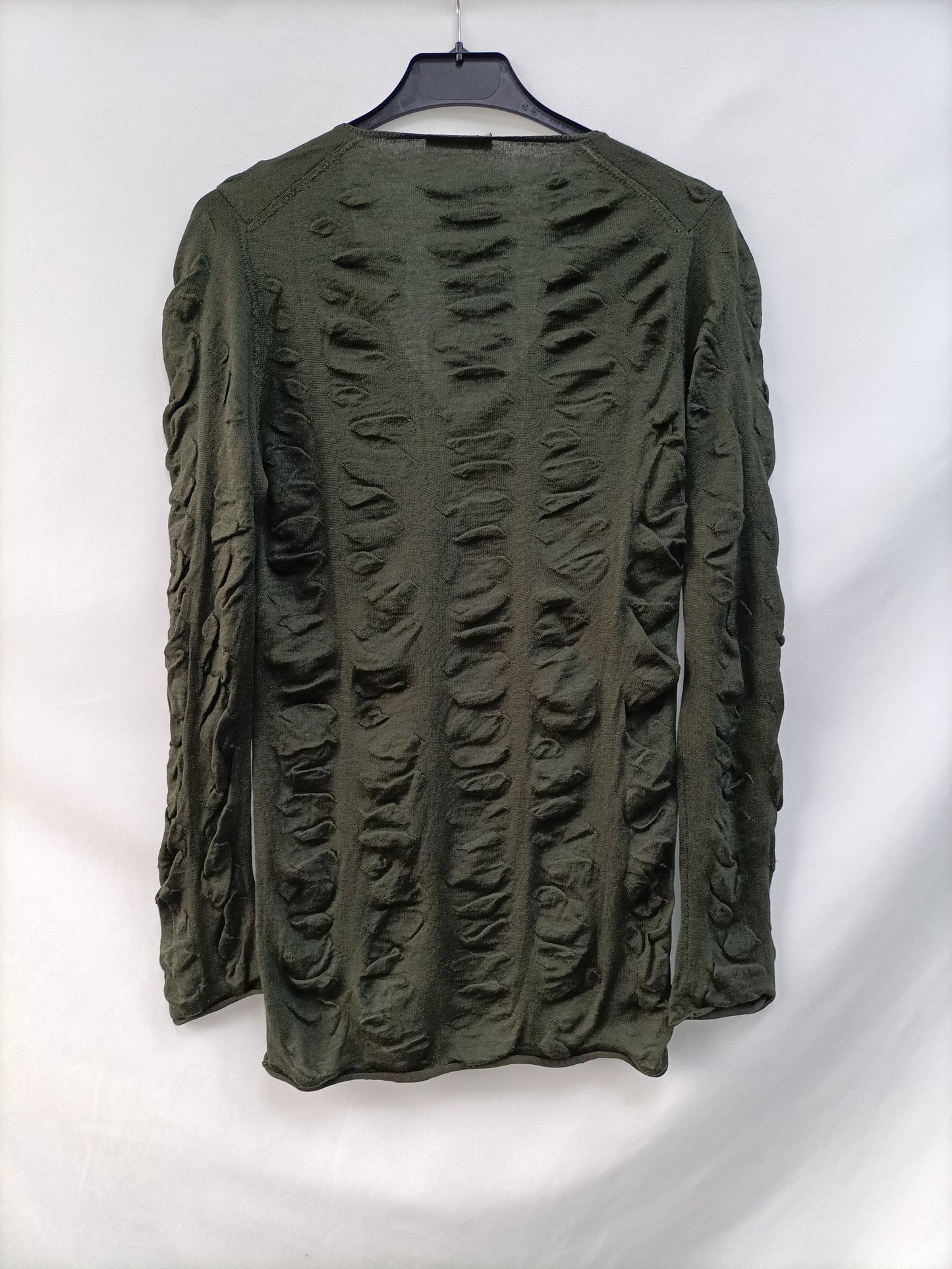 PRADA.Green textured knit top TS