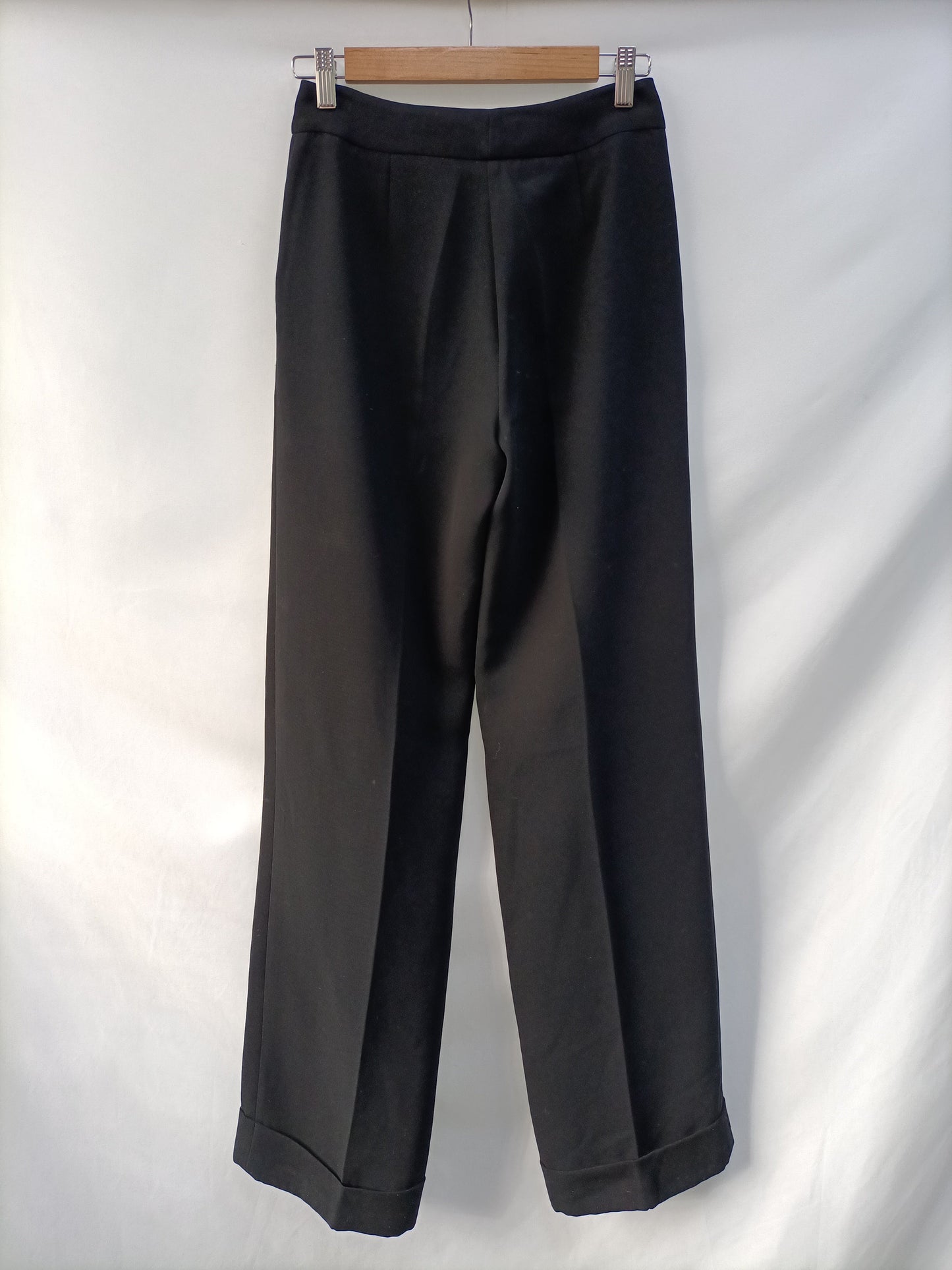 ADOLFO DOMÍNGUEZ.Pantalones palazzo negros T.34