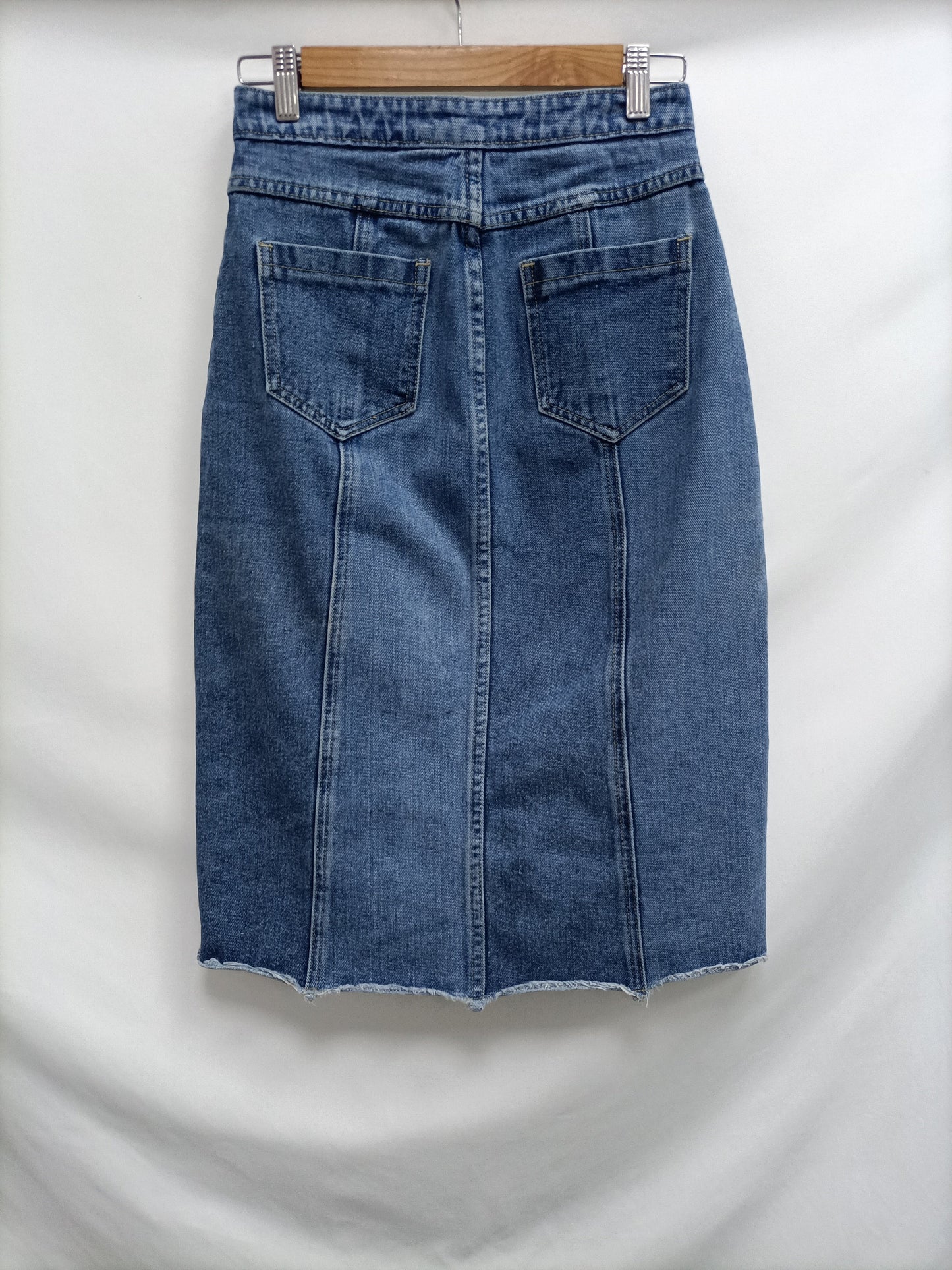 SUNCCO. Denim midi skirt S.1(S)