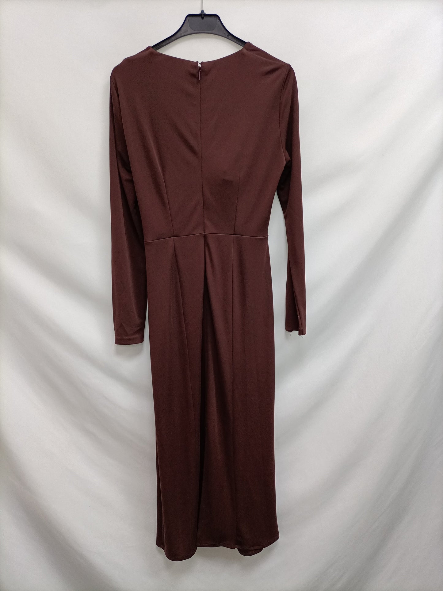 MANGO. Long brown dress with slit TM