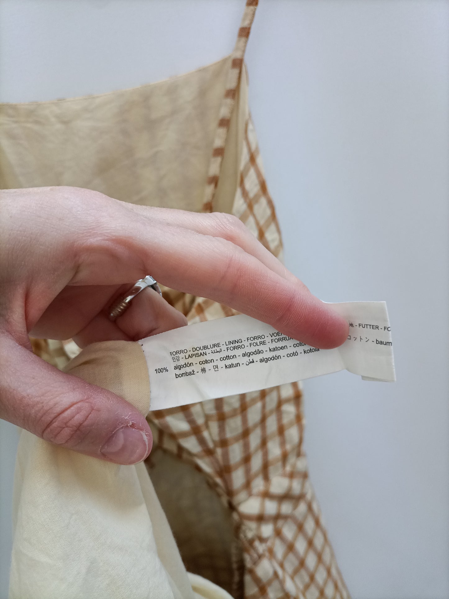 ZARA. Long checked dress T.xs