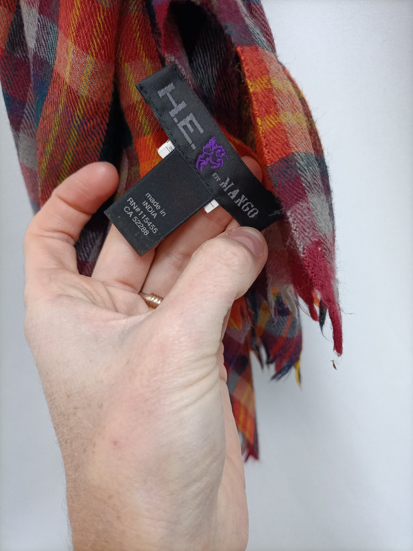 MANGO. Checkered scarf