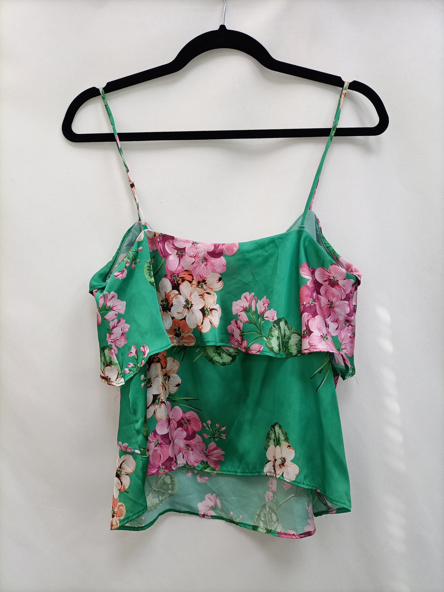 MANGO. Top verde flores T.m