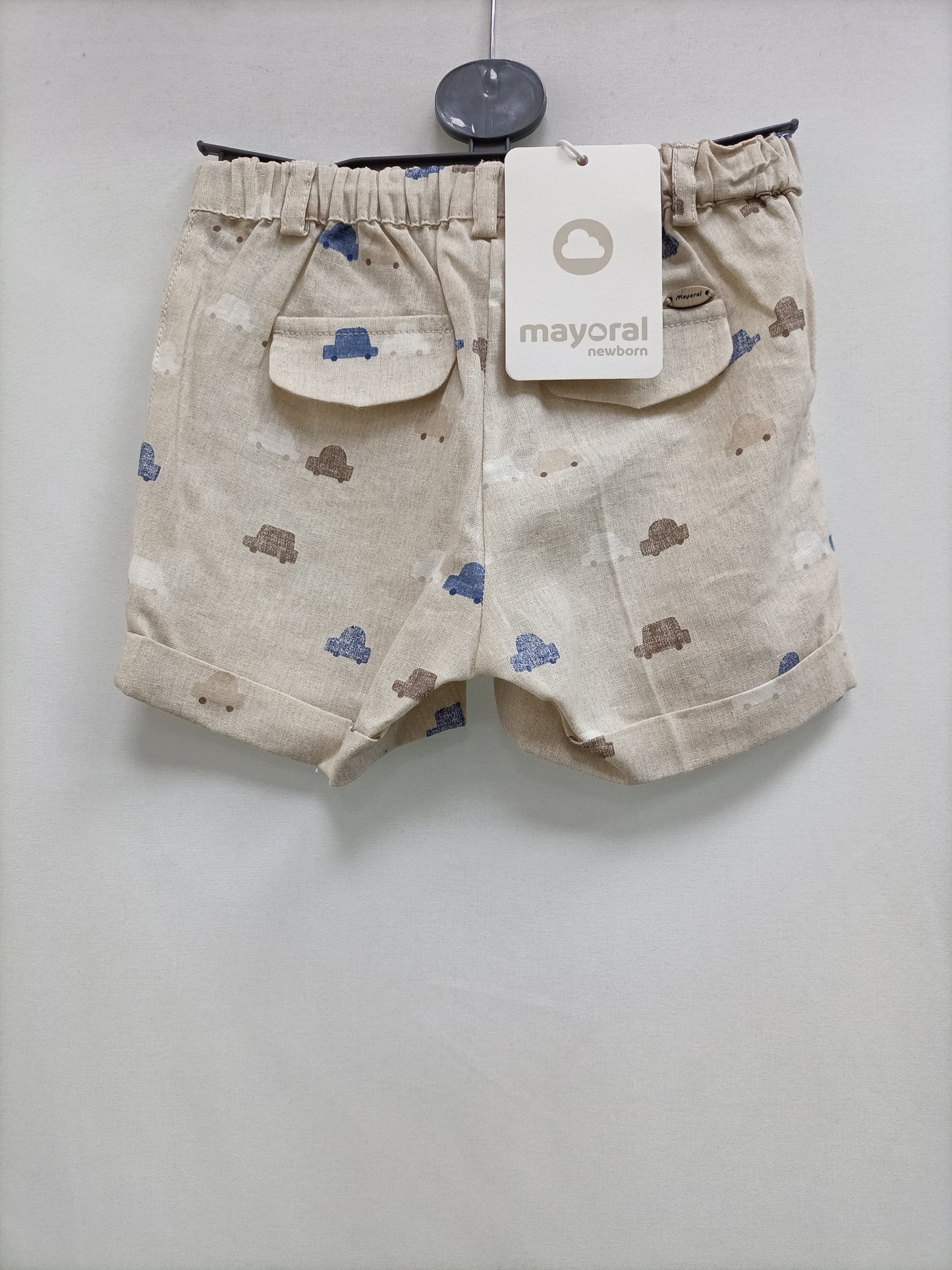 MAYORAL.Pantalones beiges coches T.12 meses