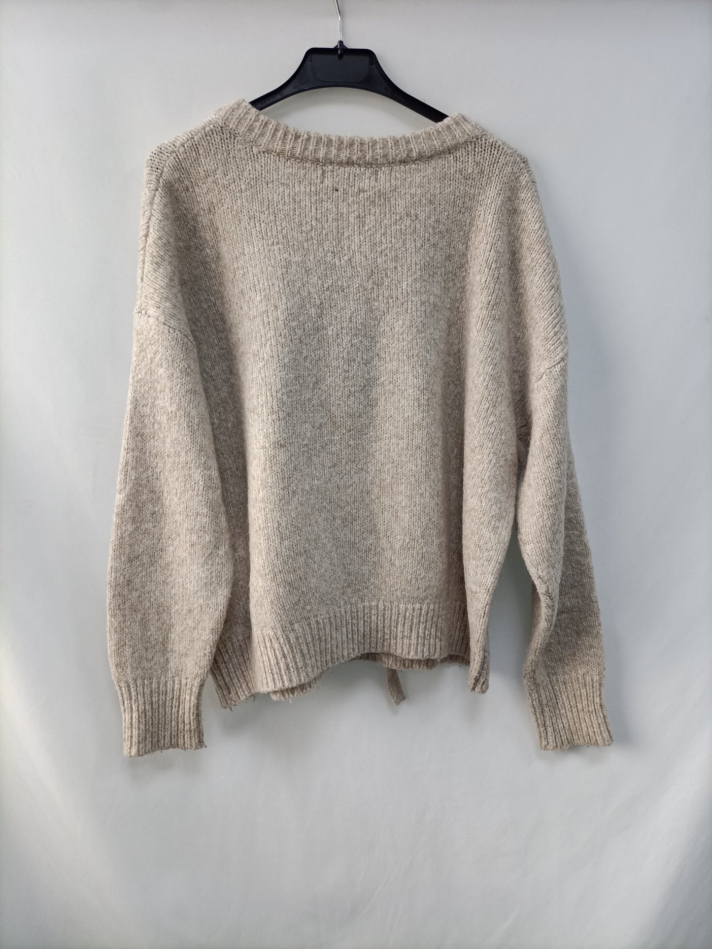 ZARA. Jersey beige cuerda T.m