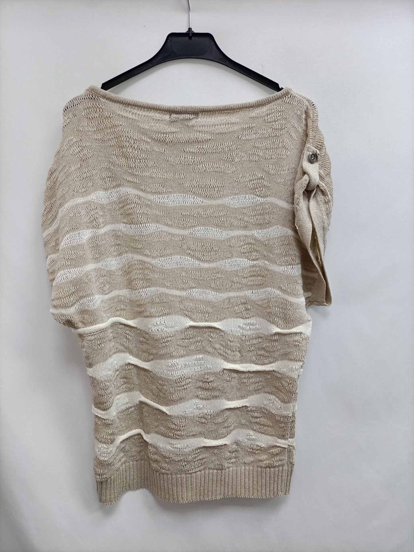 TOPSHOP. Top beige rayas T.38