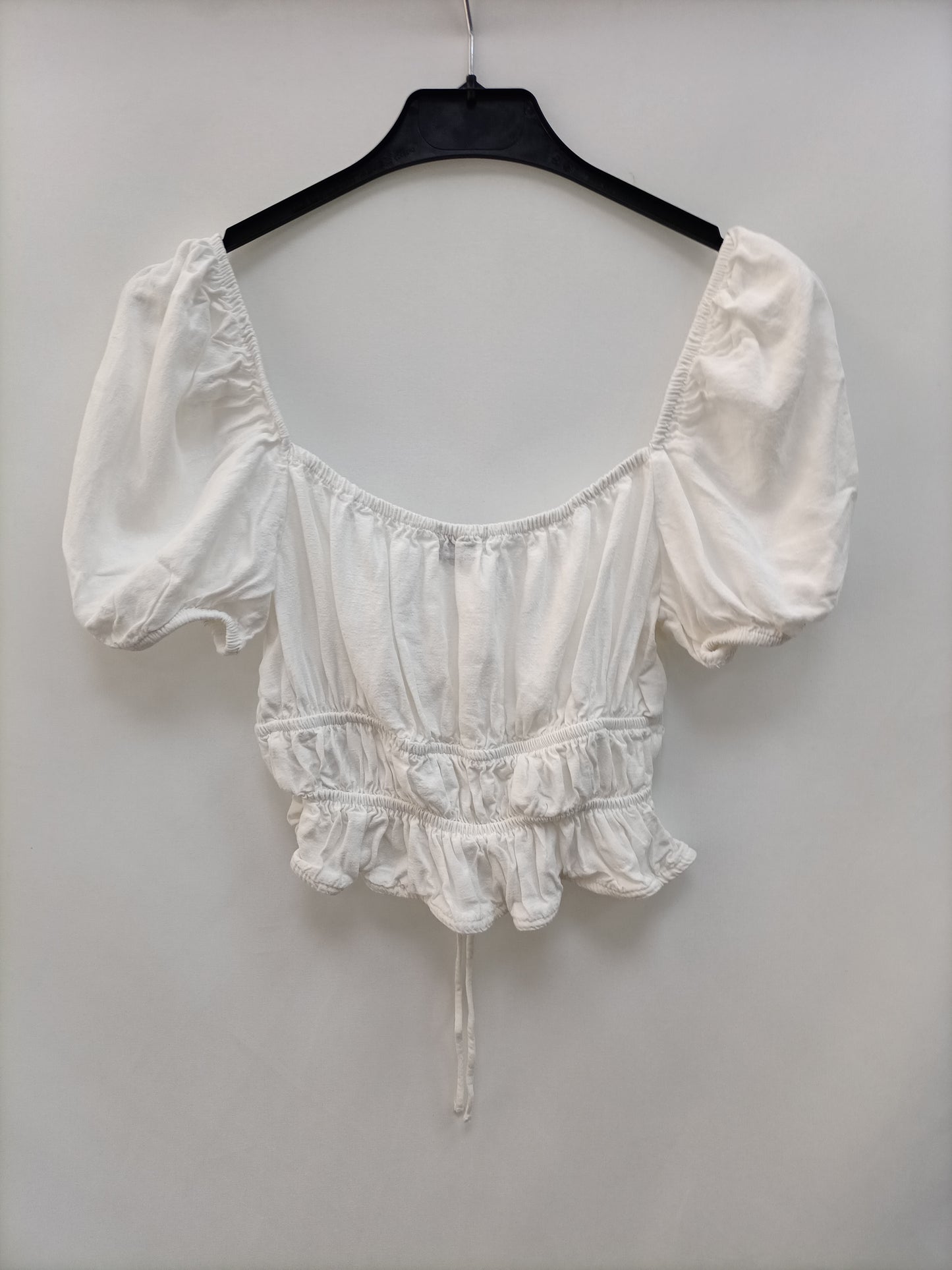 BERSHKA. Top blanco Fruncido T.m