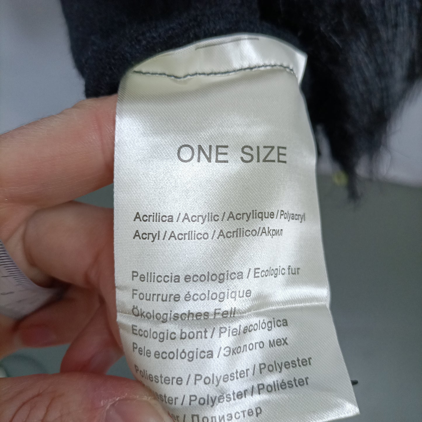 OTRAS.Abrigo punto y pelo negro TU (m/l)