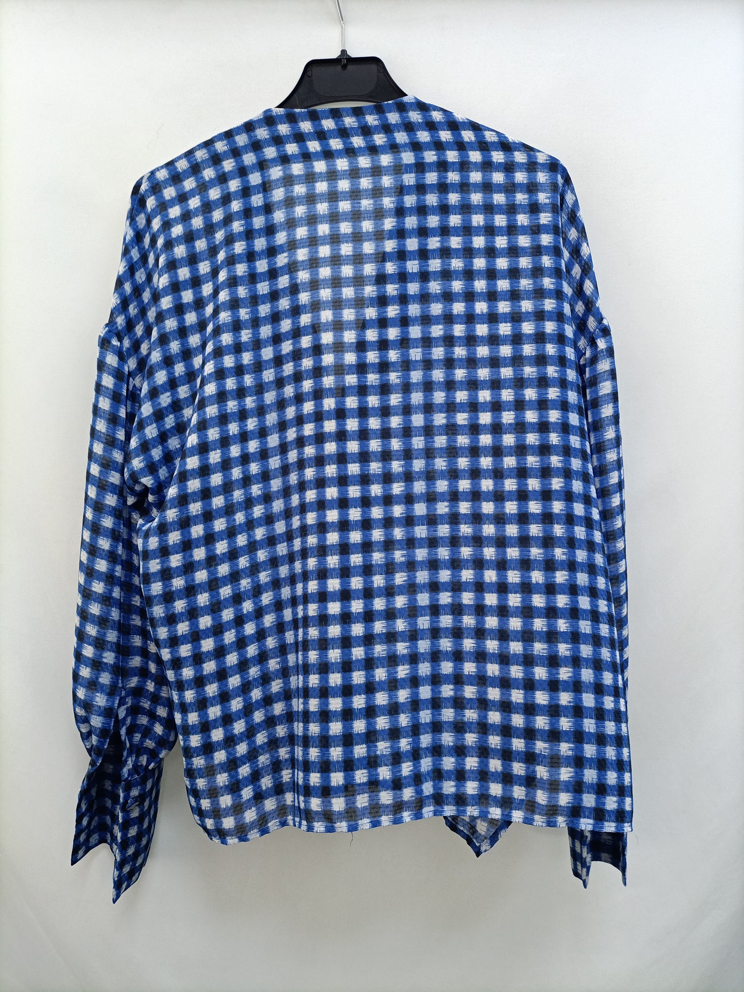 MANGO. Flowy checked Ts blouse