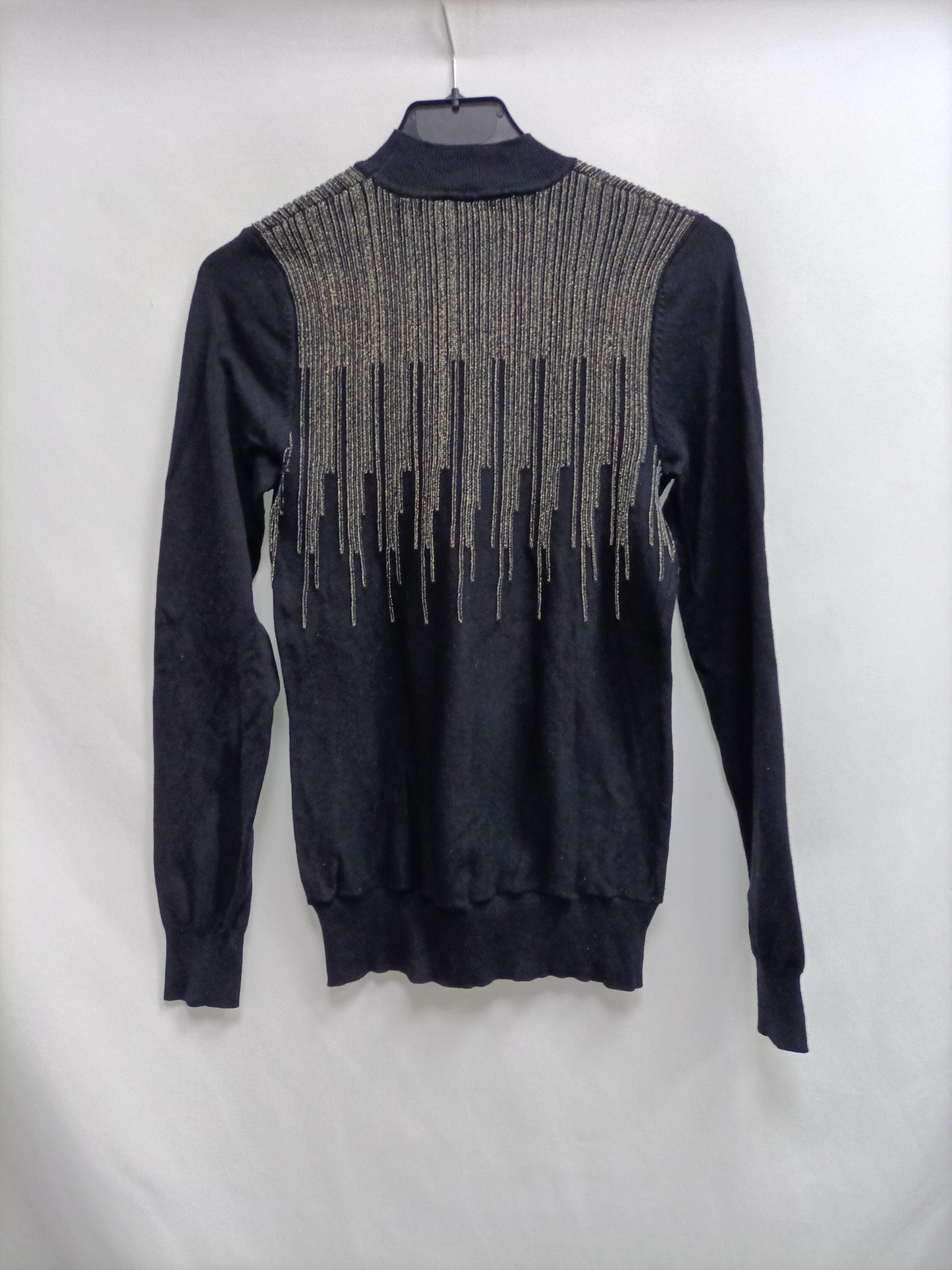 MORGAN.Black jersey with silver threads TS