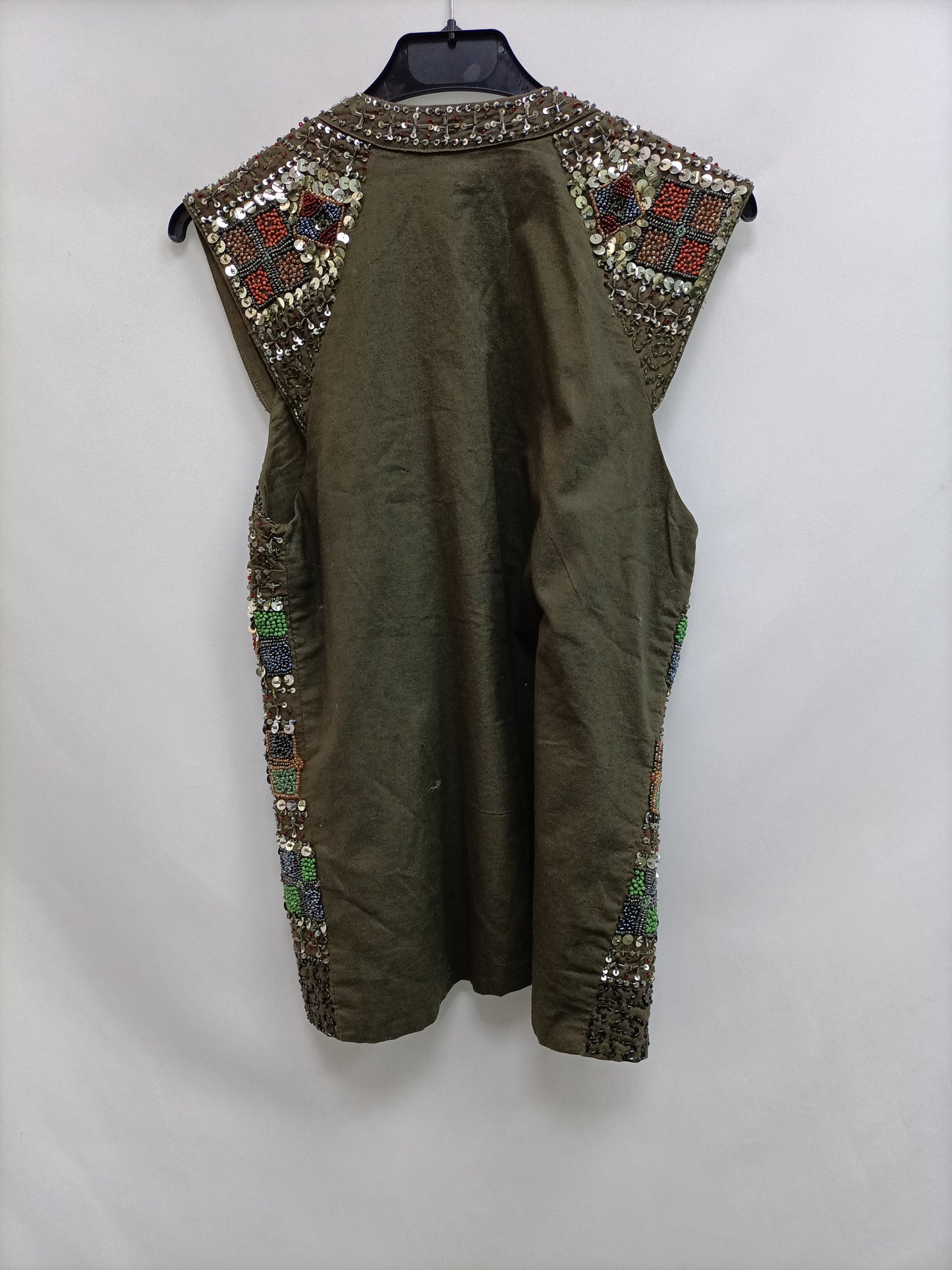 ZARA.Chaleco lentejuelas y pedrería T.XS