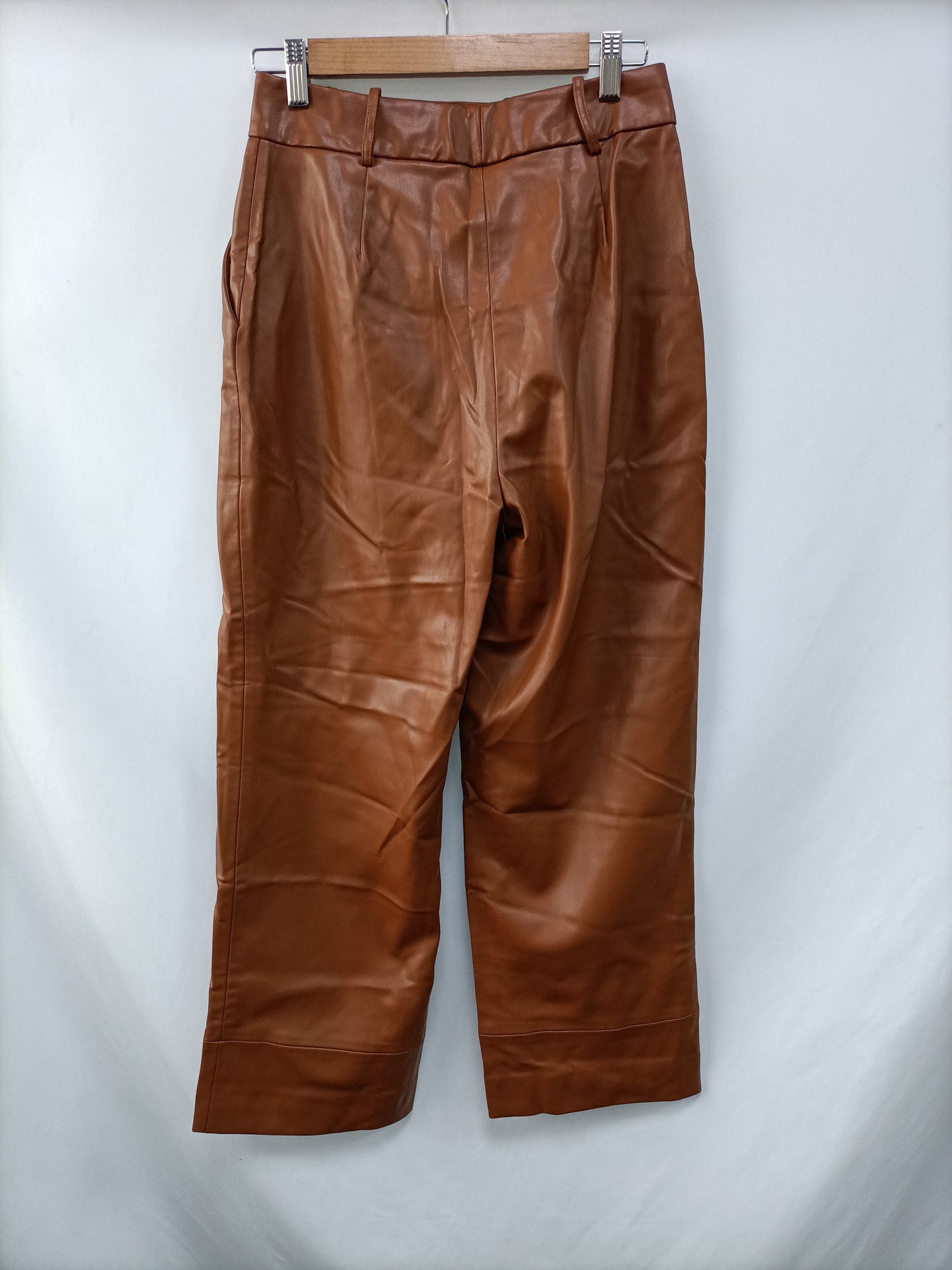 MarketZARA. Camel Faux Leather Ts Trousers
