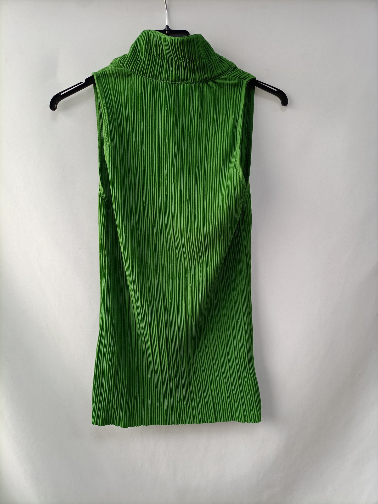 ZARA Top verde plisado T.s