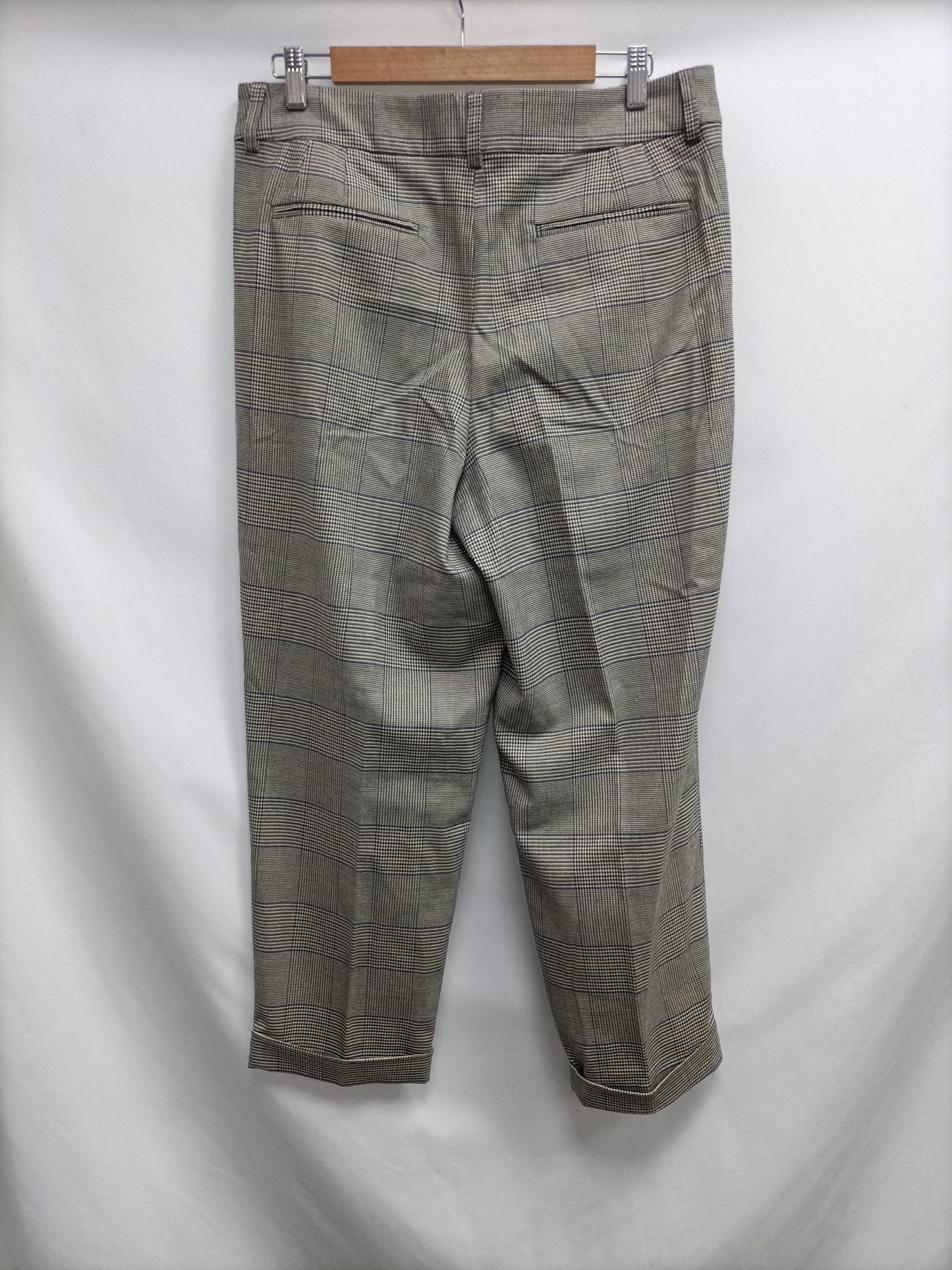 MONOPRIX FEMME. Beige houndstooth pants T.42
