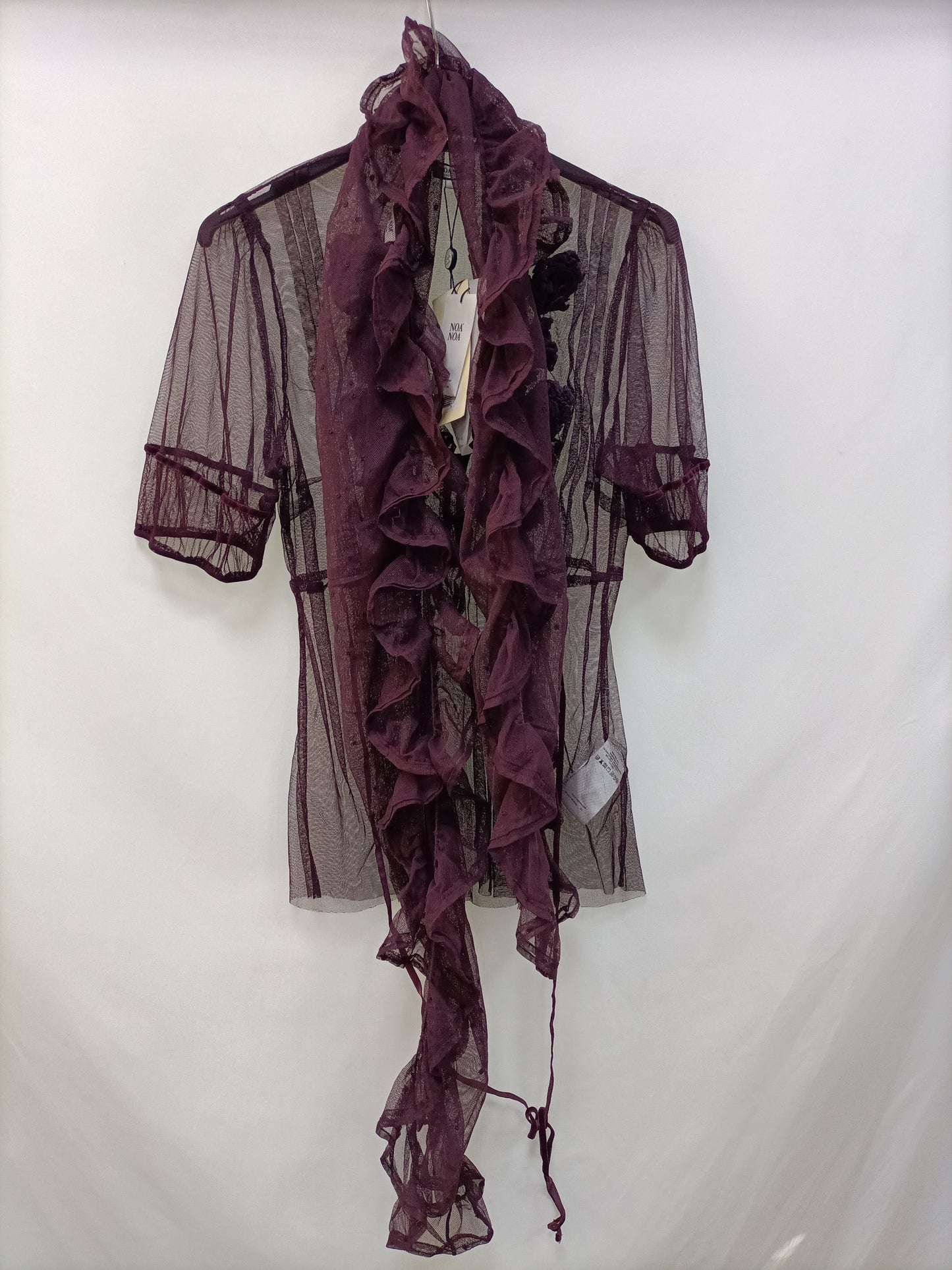 NOA NOA. Burgundy mesh Ts top