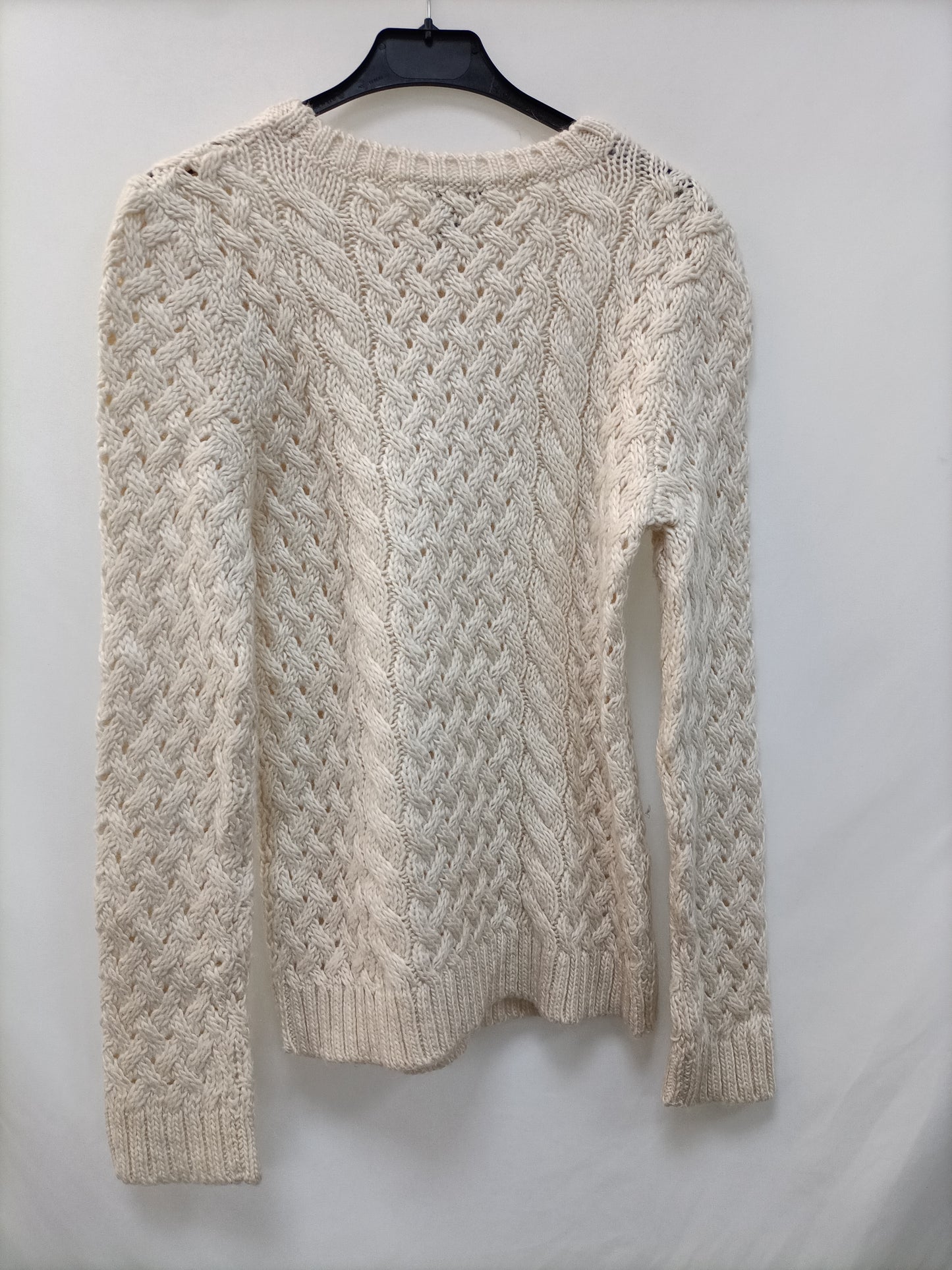 MANGO. Jersey trenzado beige T.l