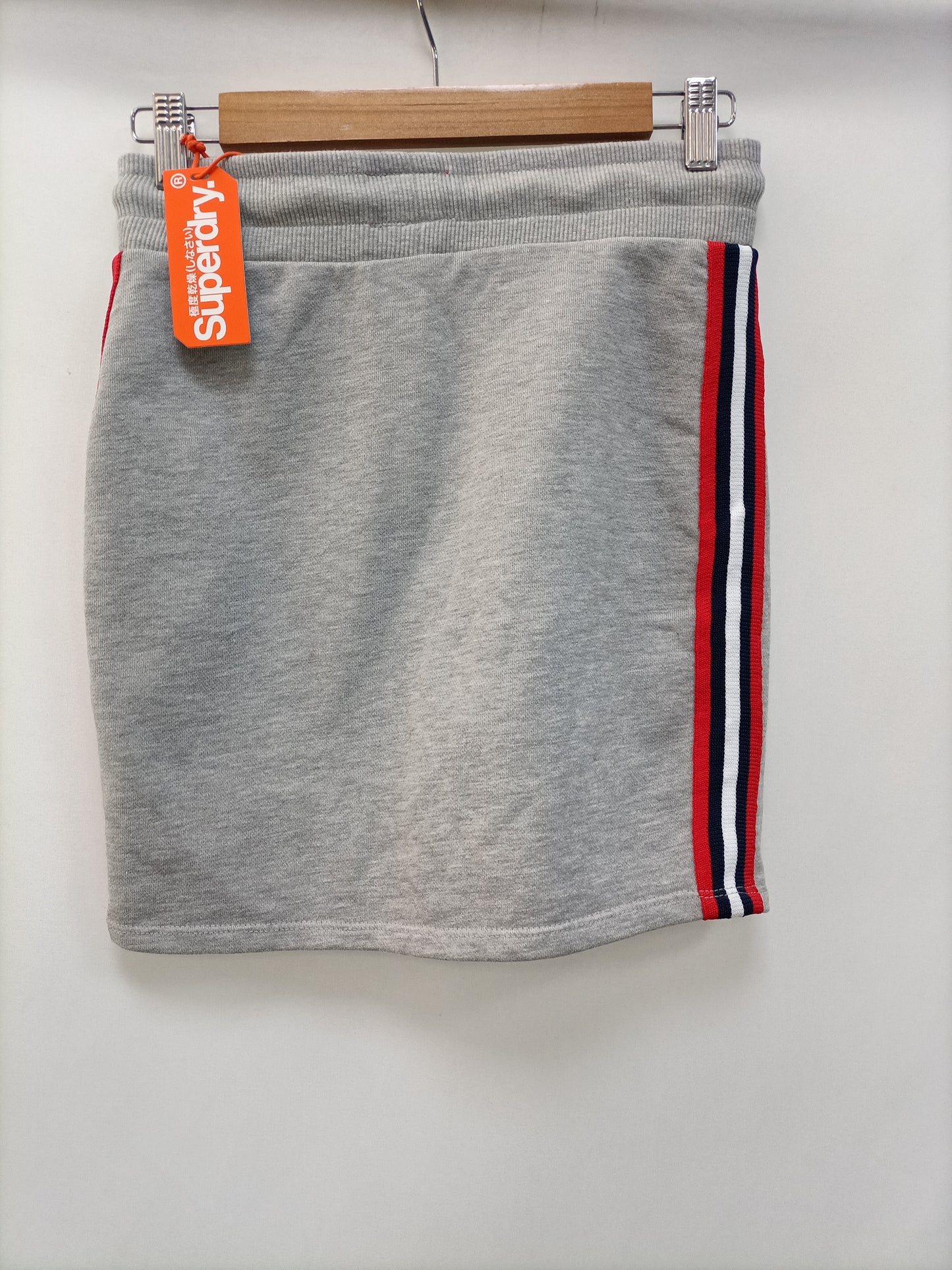 SUPERDRY. Grey patchwork T.xs skirt