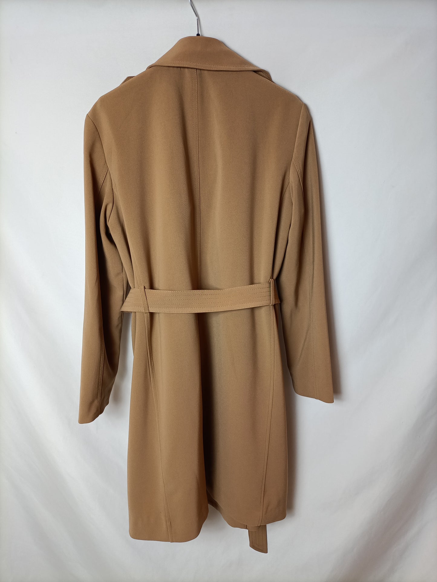 H&M. Gabardina cruzada beige T.38