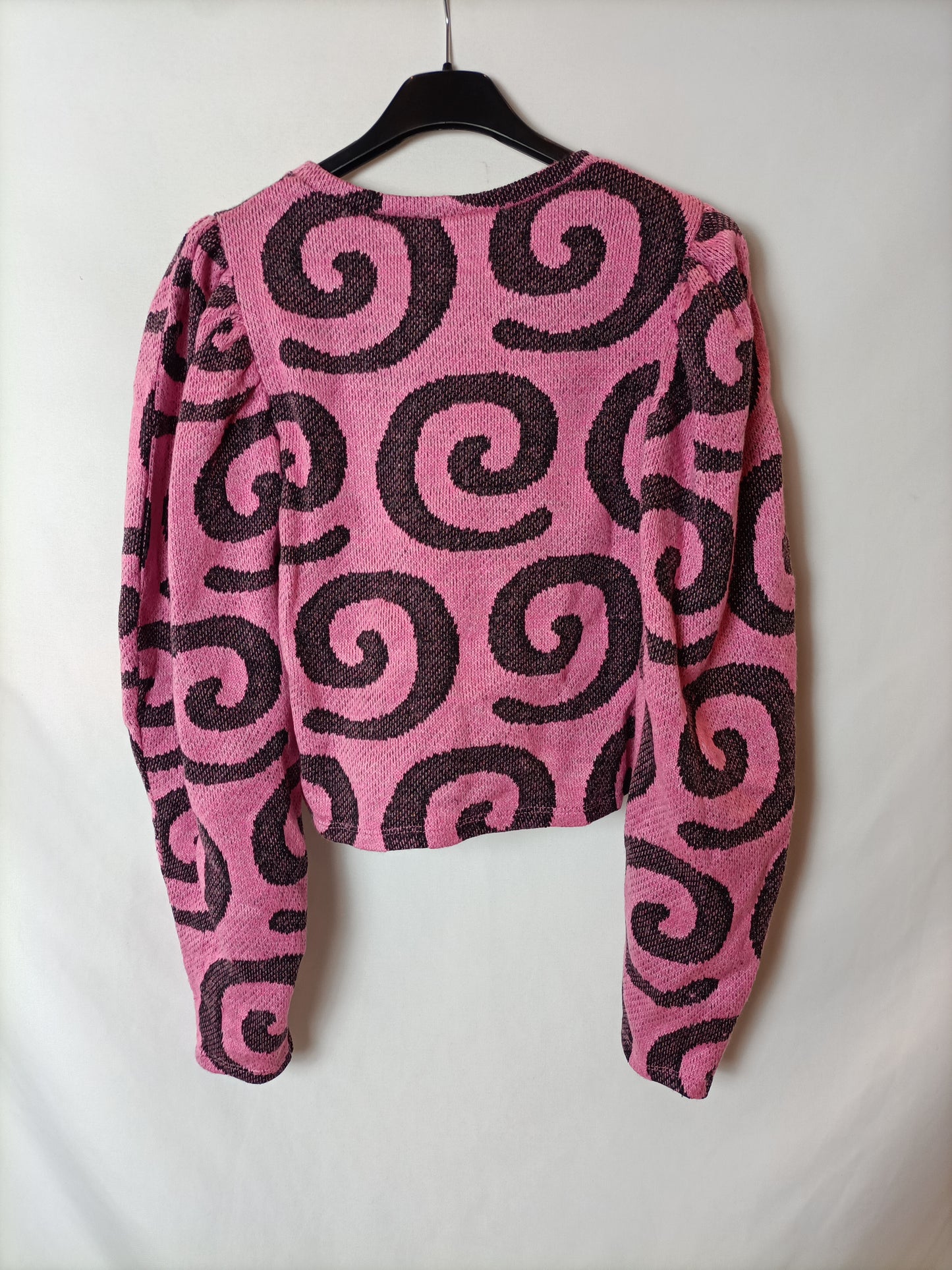 ZARA. jersey rosa estampado T.s