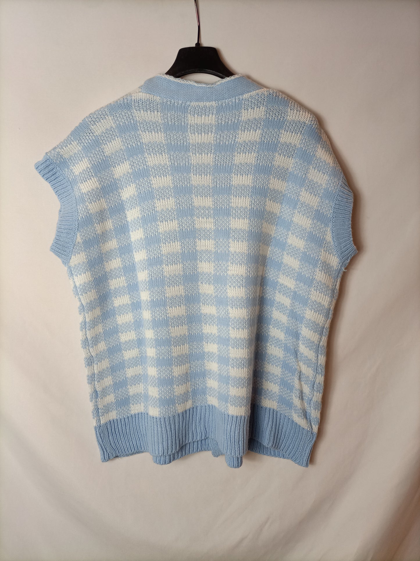 OTRAS. Chaleco cuadros botones joya T.u(s/m)