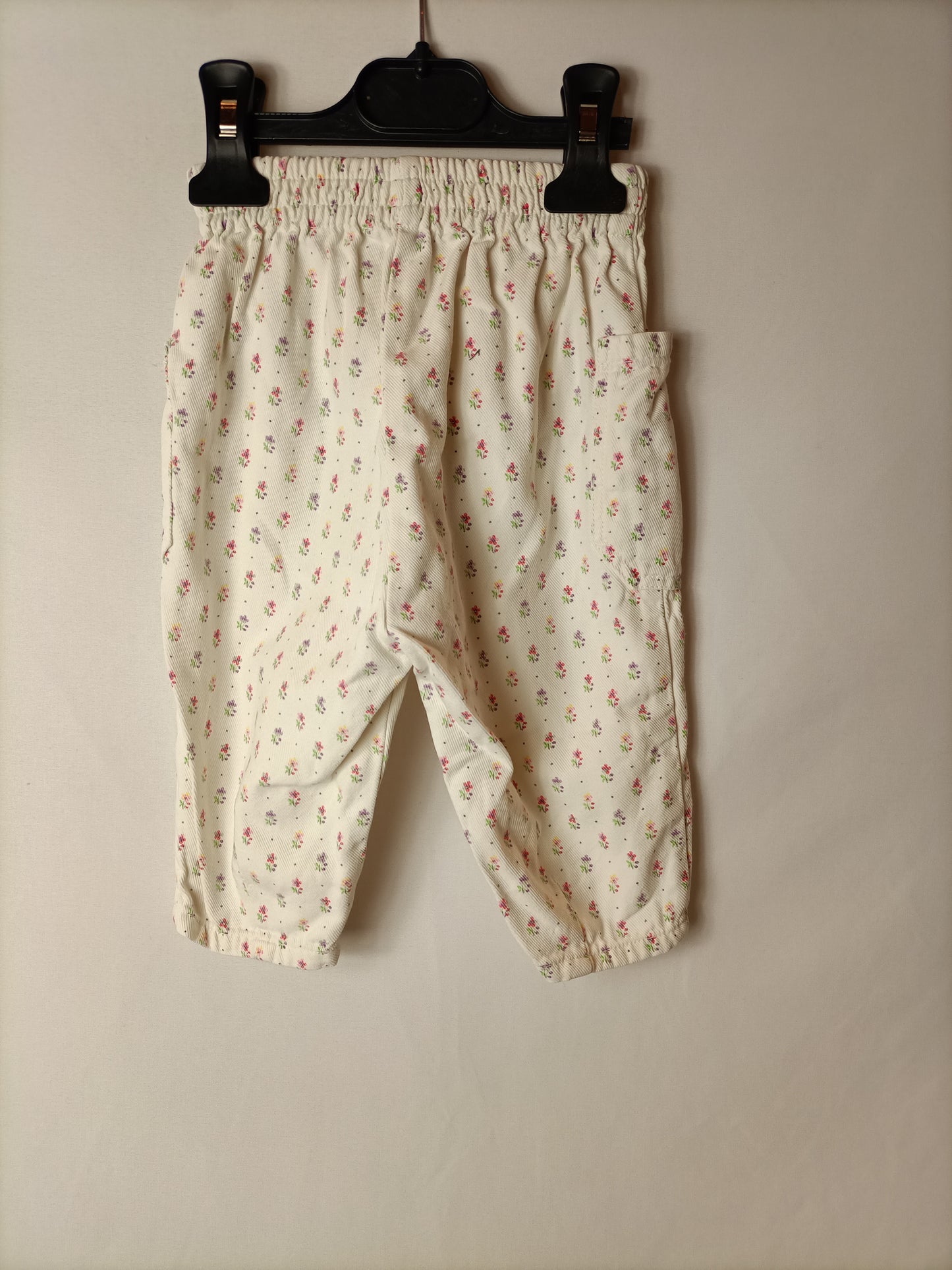 ZARA. Floral denim trousers. Size 9-12 months