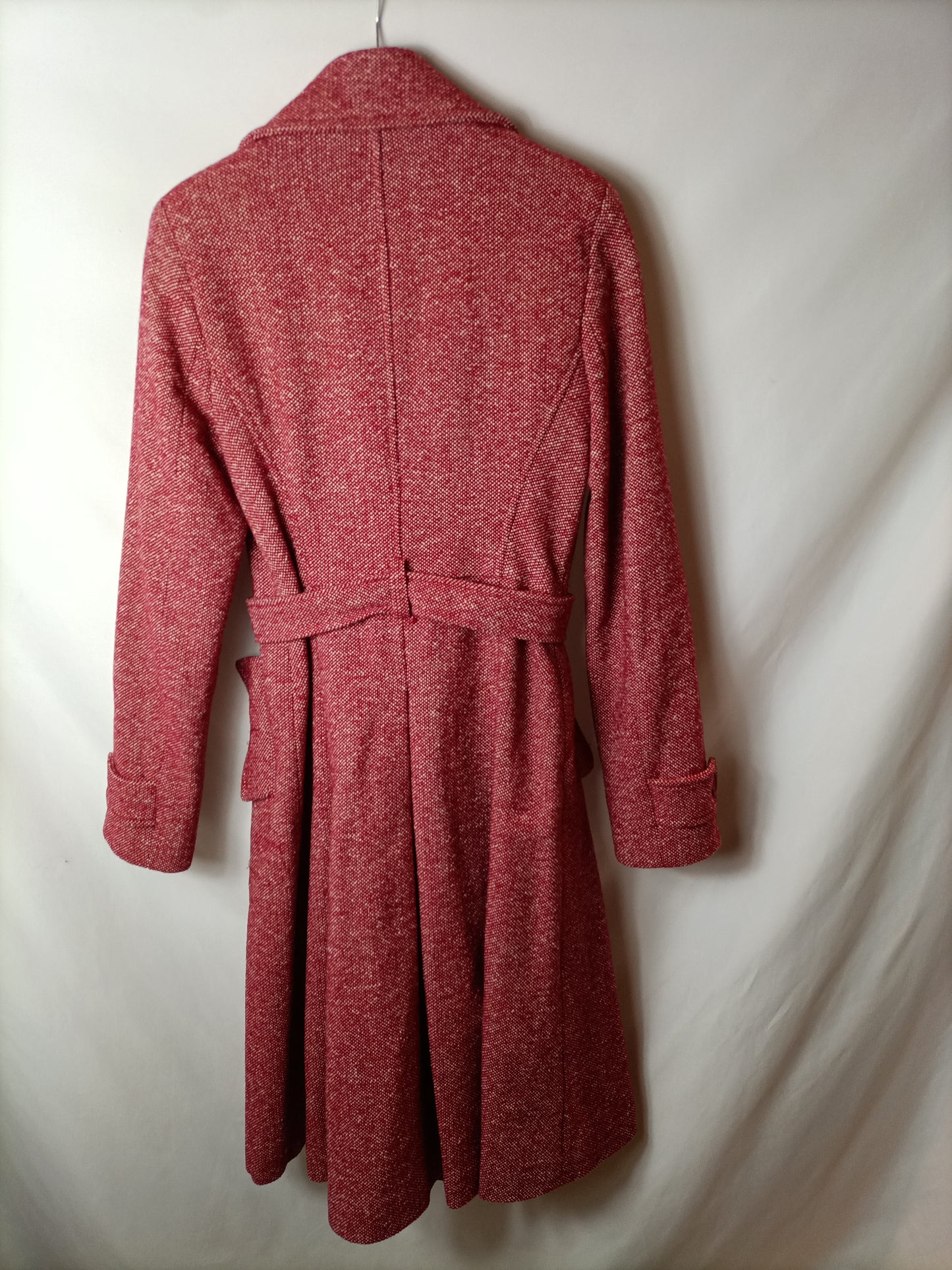 SAILOR. Abrigo jaspeado rojo y blanco T.l