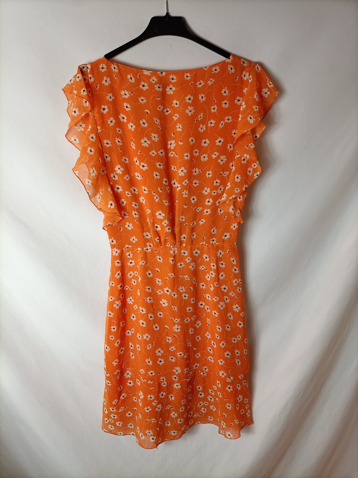 MANGO. Vestido fluido naranja. T. M