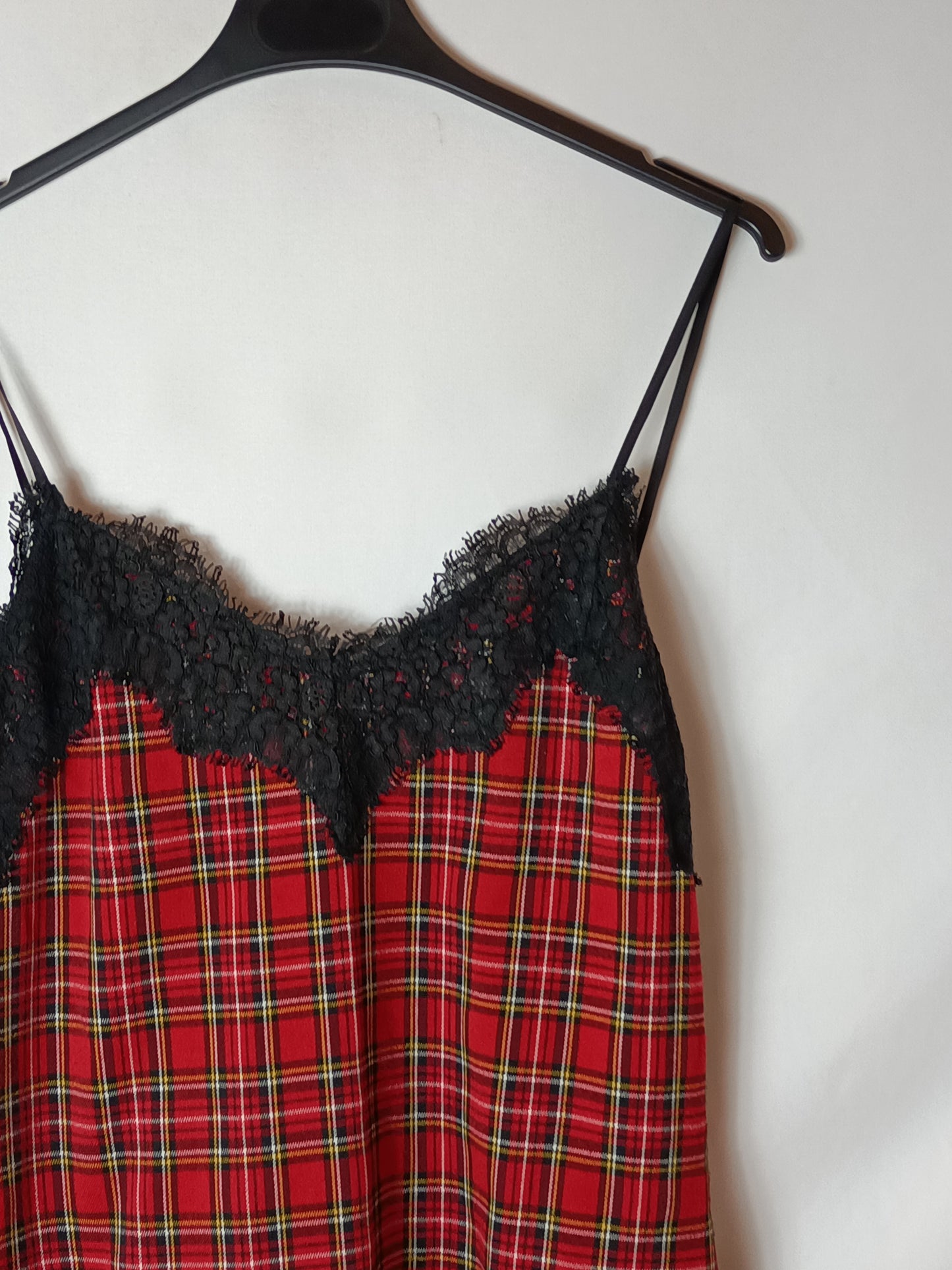 PINKO. Vestido lencero cuadros T.u(s)