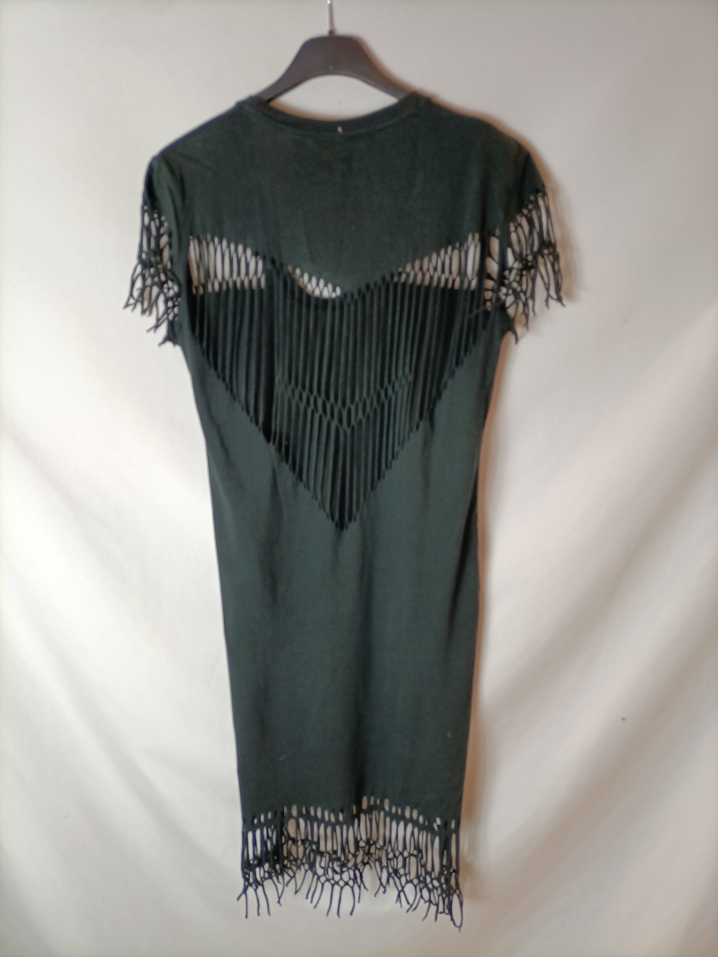ZADIG&VOLTAIRE. Vestido negro flecos T.xs