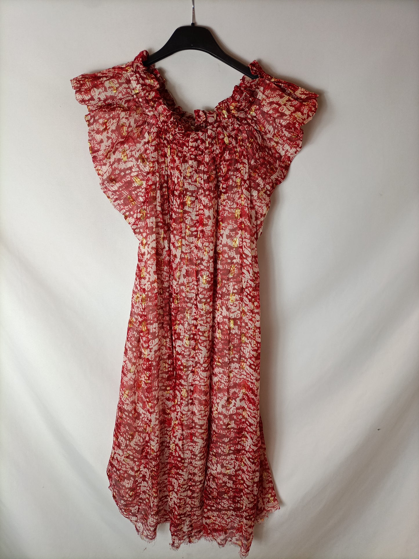 ISABEL MARANT ETOILE . Vestido rojo estampado T.0(xs)